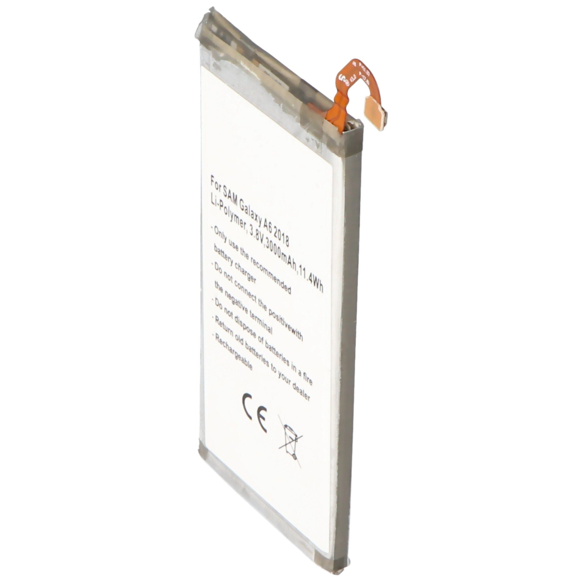 Akku passend für Samsung Galaxy A6 2018, Li-Polymer, 3,8V, 3000mAh, 1 Akku