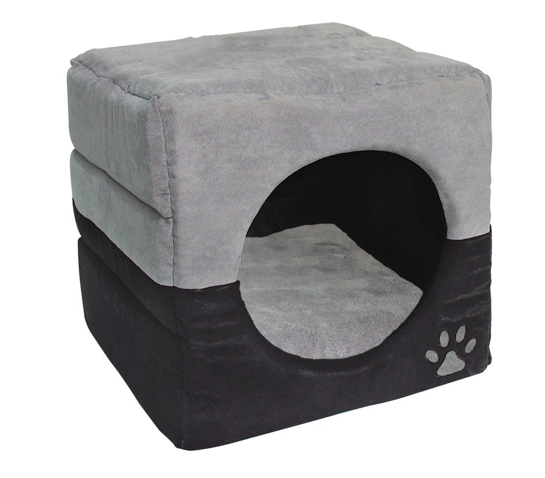 Dehner Tierbett Katzenhöhle Luca, 40 x 40 x 40 cm, Polyester, Kuschelhöhle und Katzenbett, auch für kleine Hunde wunderbar