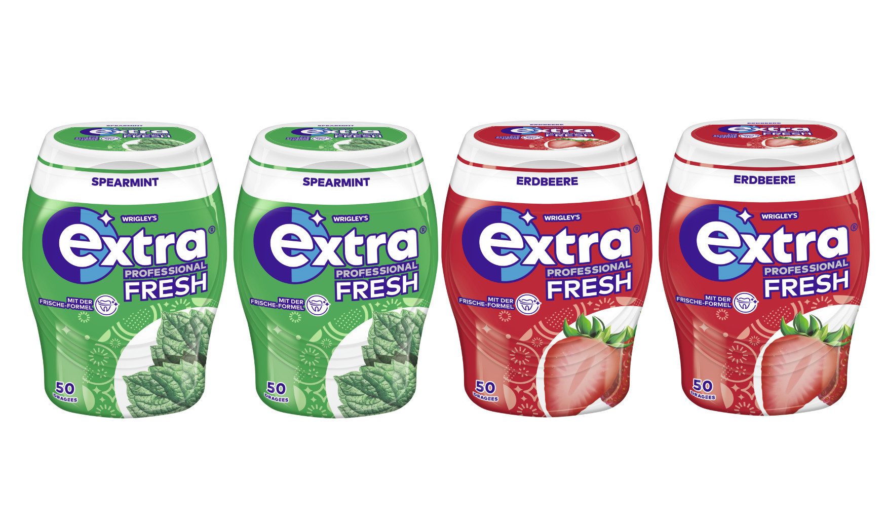 EXTRA Süßigkeit Extra Professional Fresh Kaugummi Mix 4 Dosen, 2 Sorten