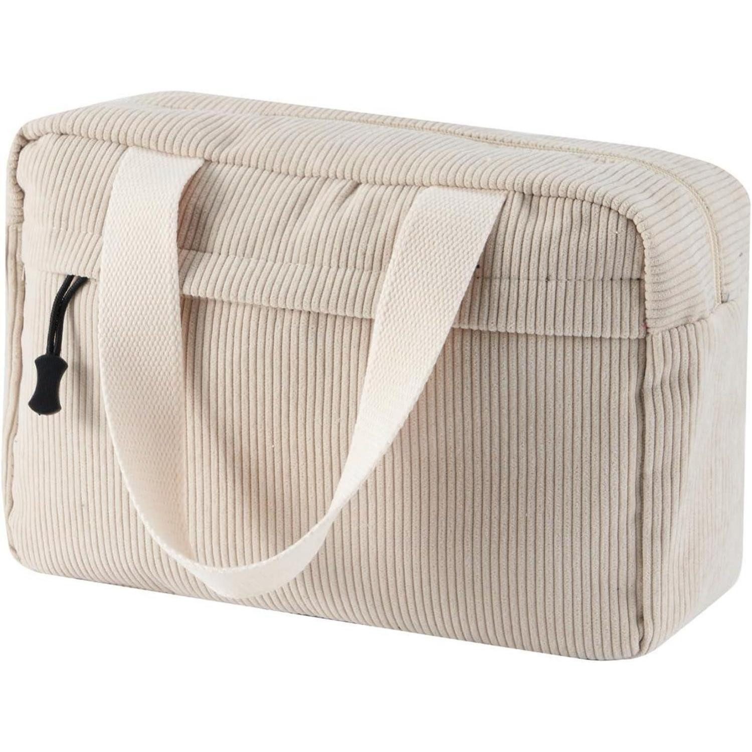 Kosmetiktasche Kosmetiktasche Cord Kulturtasche Makeup Reise Frauen Beige-a#