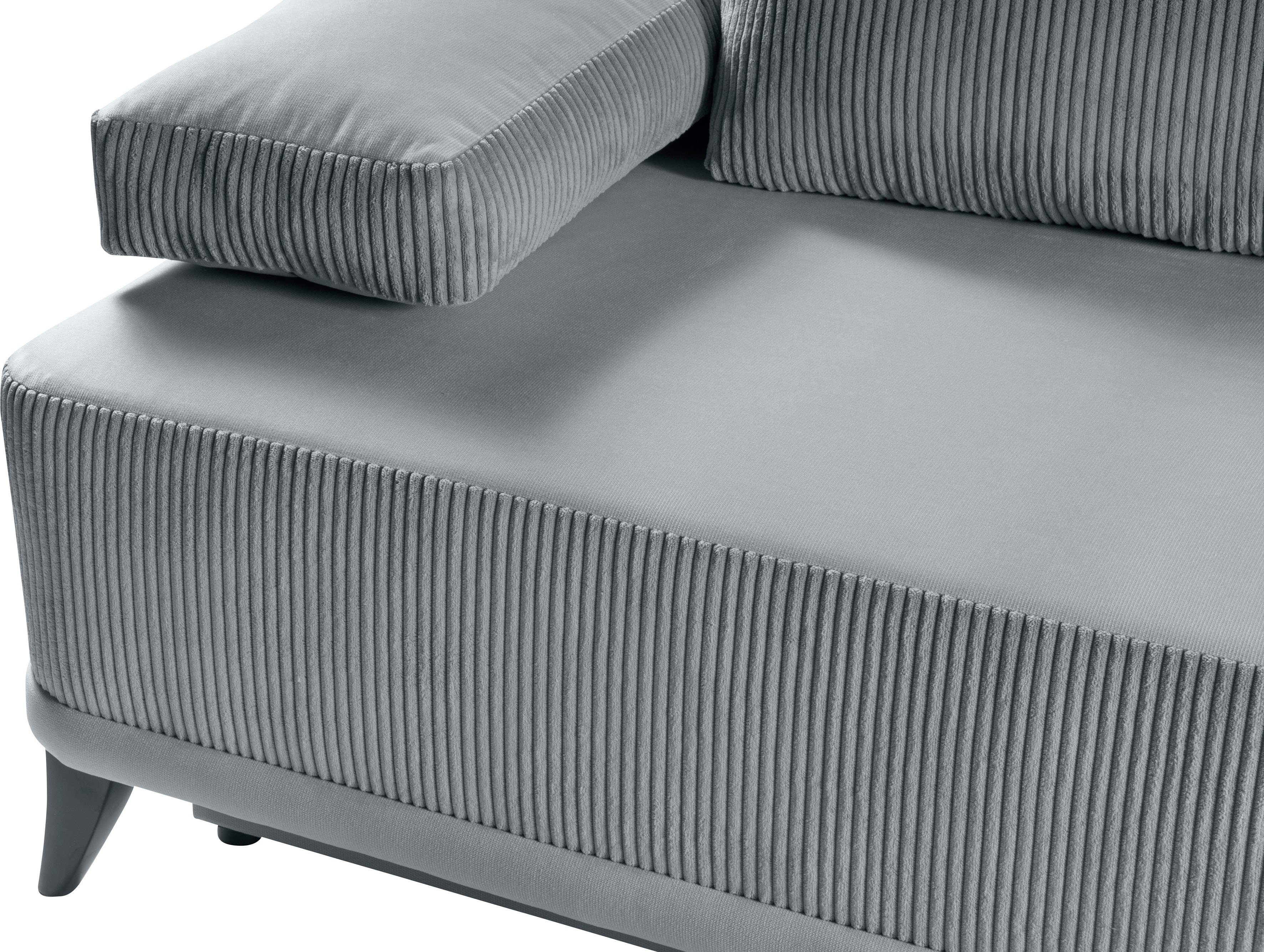 Grau Bettkasten und Rosso, Grau Schlafcouch WERK2 Federkern Grau | mit 2-Sitzer Sofa Schlafsofa & |