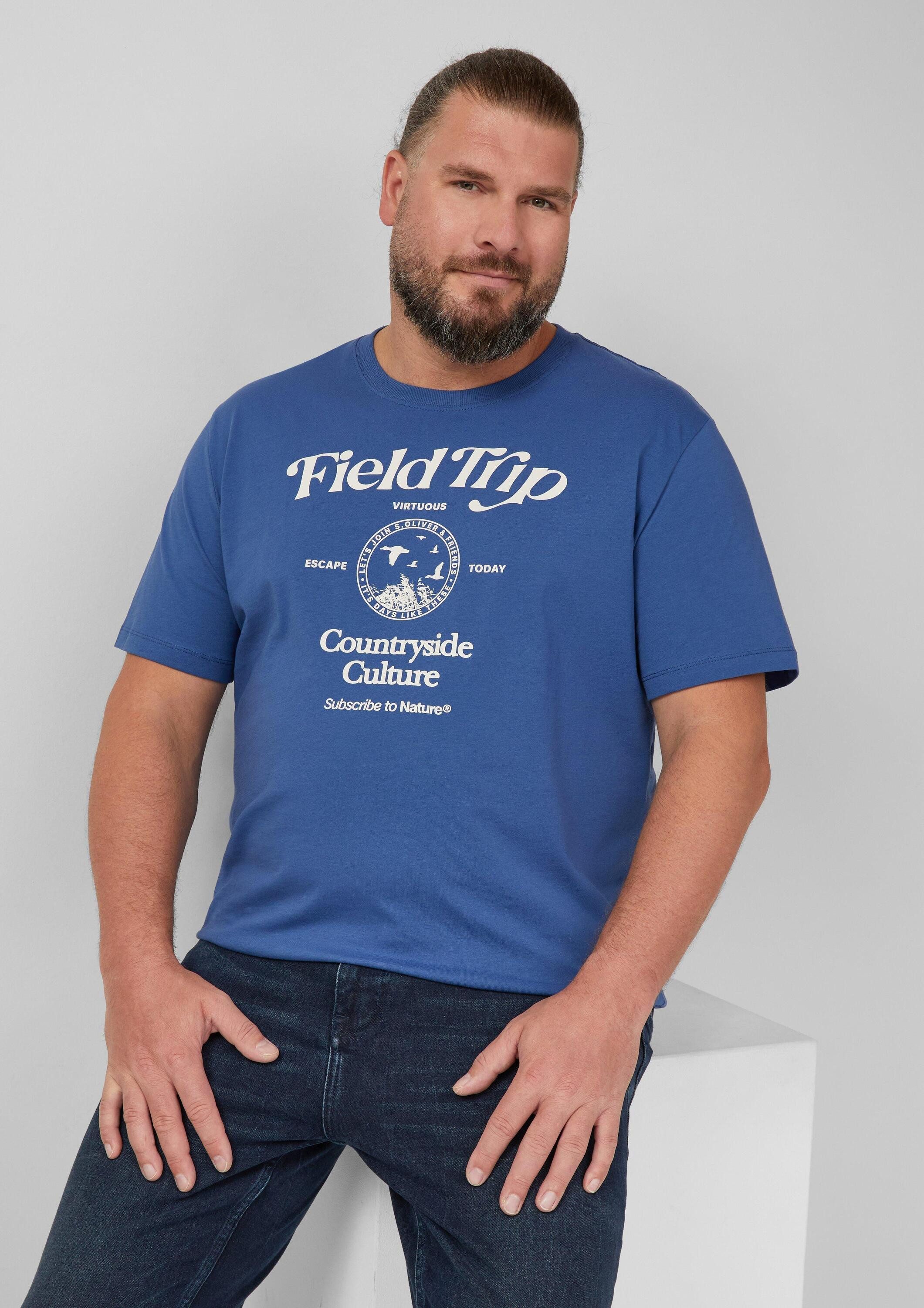 s.Oliver Kurzarmshirt T-Shirt Baumwoll-T-Shirt mit Frontprint günstig online kaufen