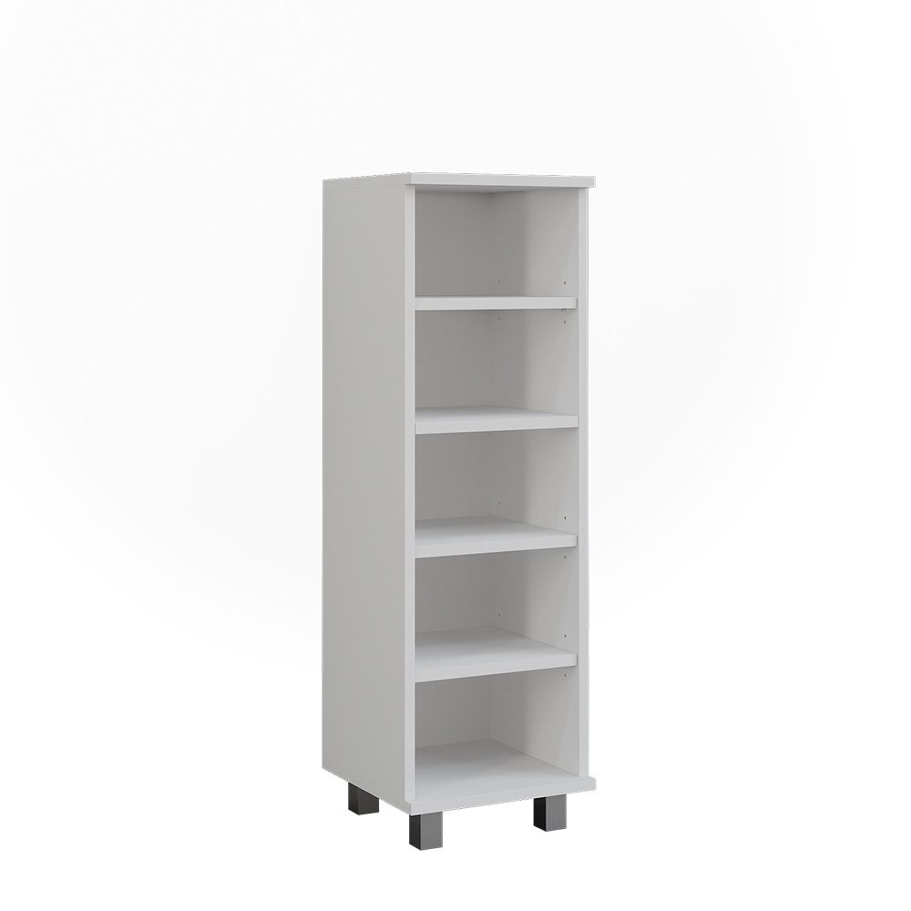 Midischrank Ilias, Weiß, 30.2 x 95 cm mit 5 offenen Fächern