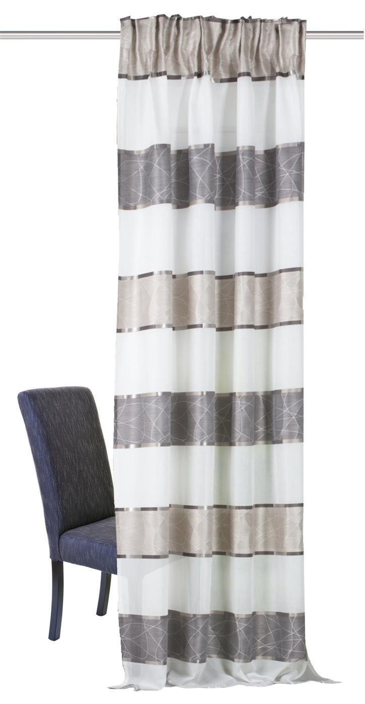 HOME WOHNIDEEN Vorhang Walter 245 x 140 cm 1x Fertigschal inkl. 1x Bügelband Stein (1 St), Kunstfaser, 1x Fertigschal inkl. 1x Bügelband Stein