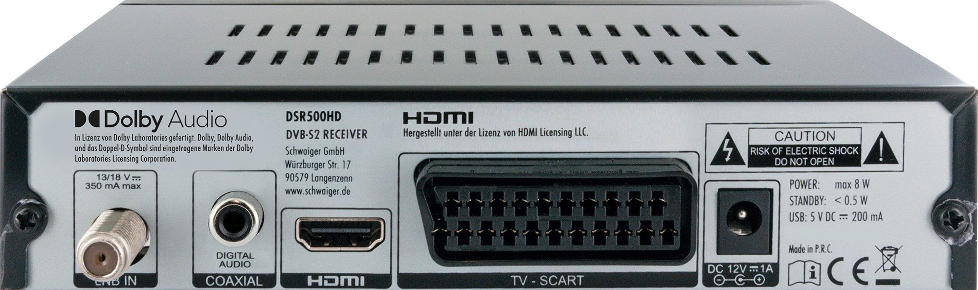 Schwaiger DSR500HD Satellitenreceiver (Eingebauter Mediaplayer)