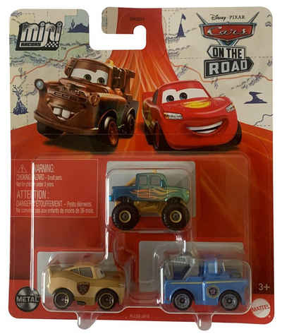 Disney Pixar Spielzeug-Auto Mattel HLL63 Disney Pixar Cars Mini-Racers 3er-Pack mit Präsident Hook