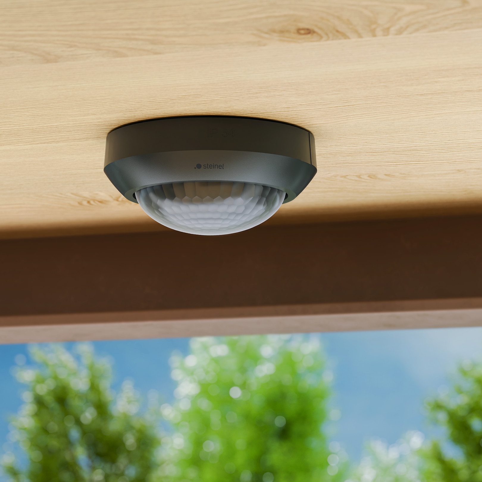 steinel Bewegungsmelder IS 360-3, schwarz, 2000 W Schaltlast, 360° PIR Sensor, 12 m Reichweite
