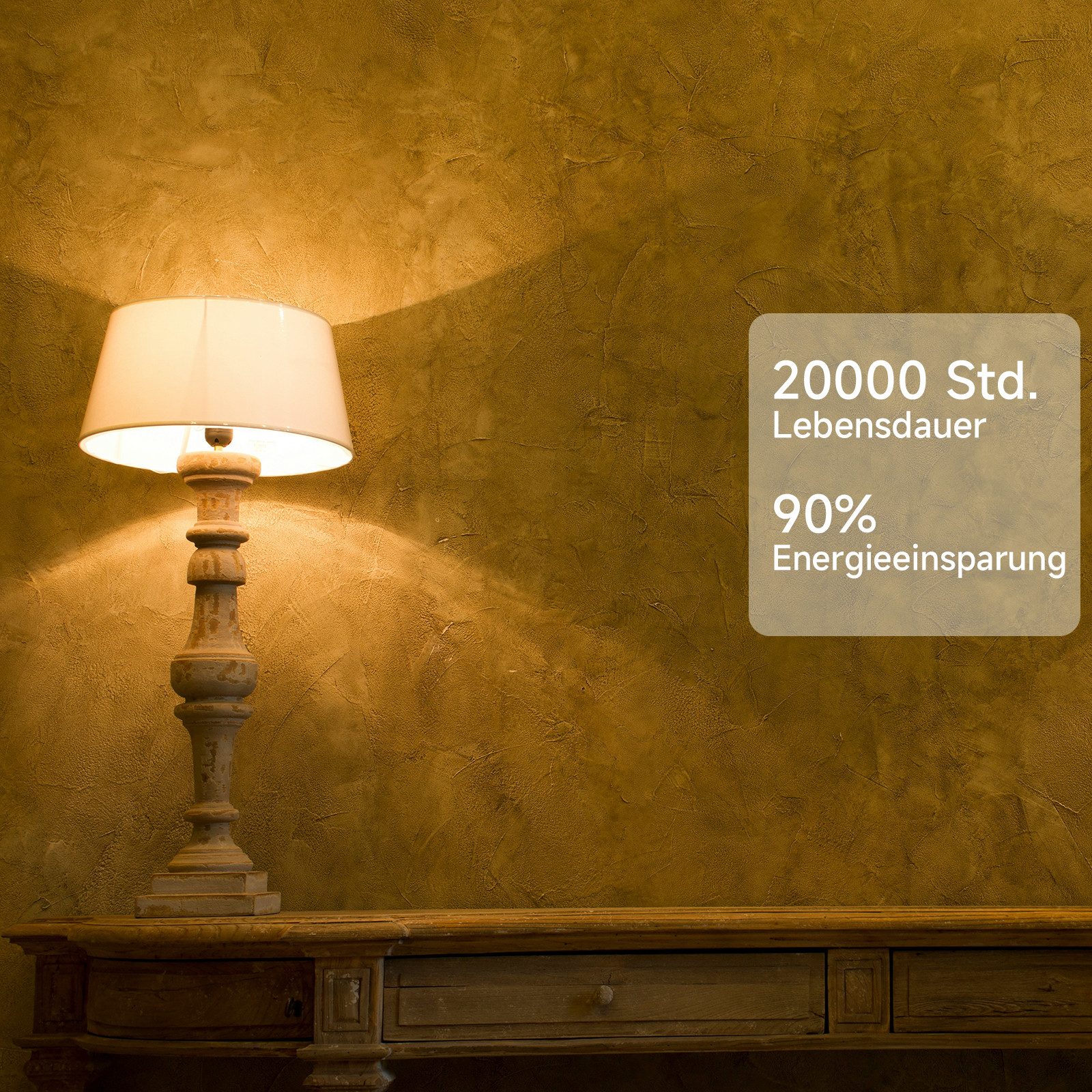 ZMH LED-Leuchtmittel 3000K Warmweiß Energiesparlampe Kein Flimmern für Wohnzimmer, E27, 6 St., 3000K, Esstisch Bar Nicht Dimmbar 6ER Pack