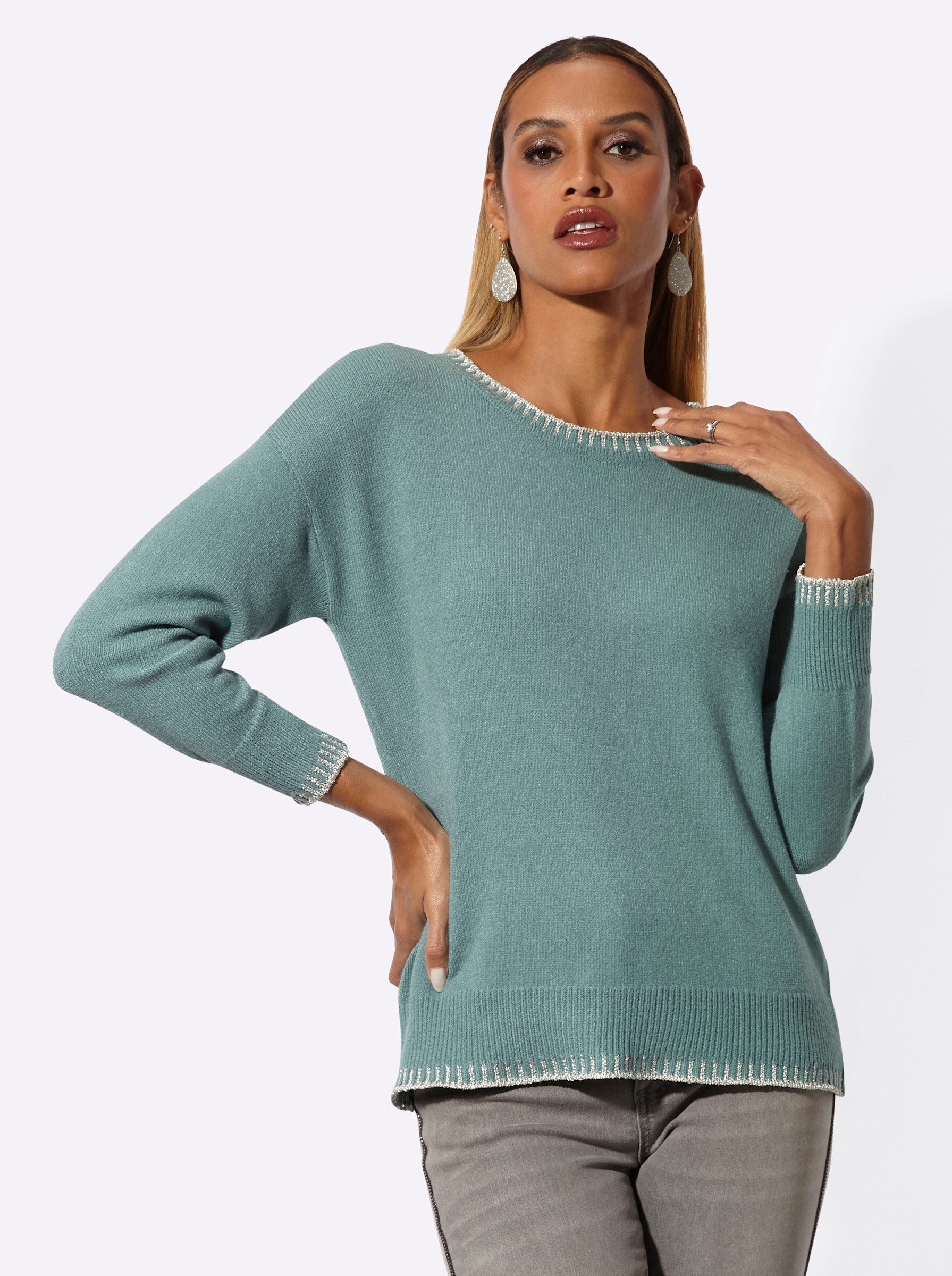 creation L Strickpullover Modal-Mix-Pullover Langarm Feinstrick