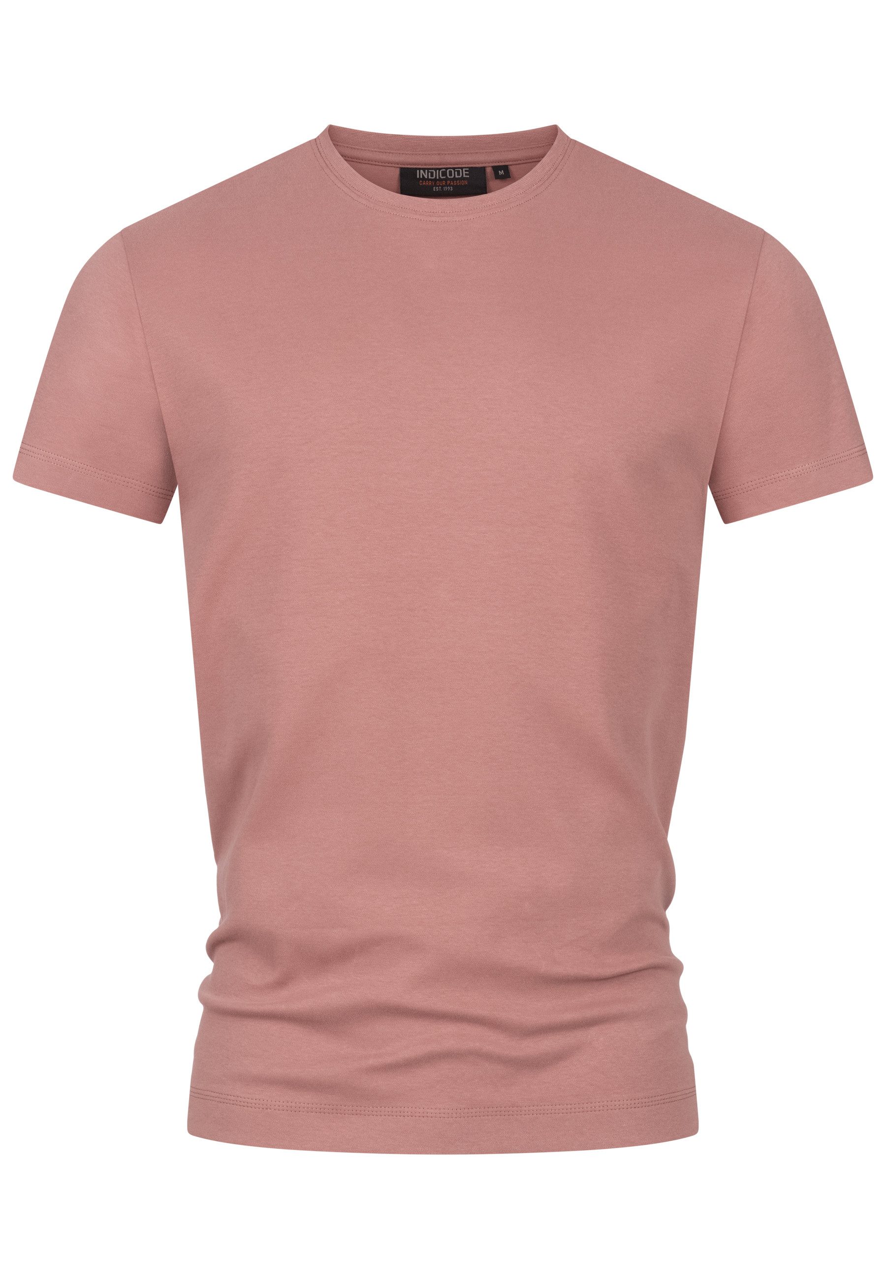 Indicode T-Shirt Herren INSander Shirt Tee Herrenshirt mit dezentem Label-D günstig online kaufen