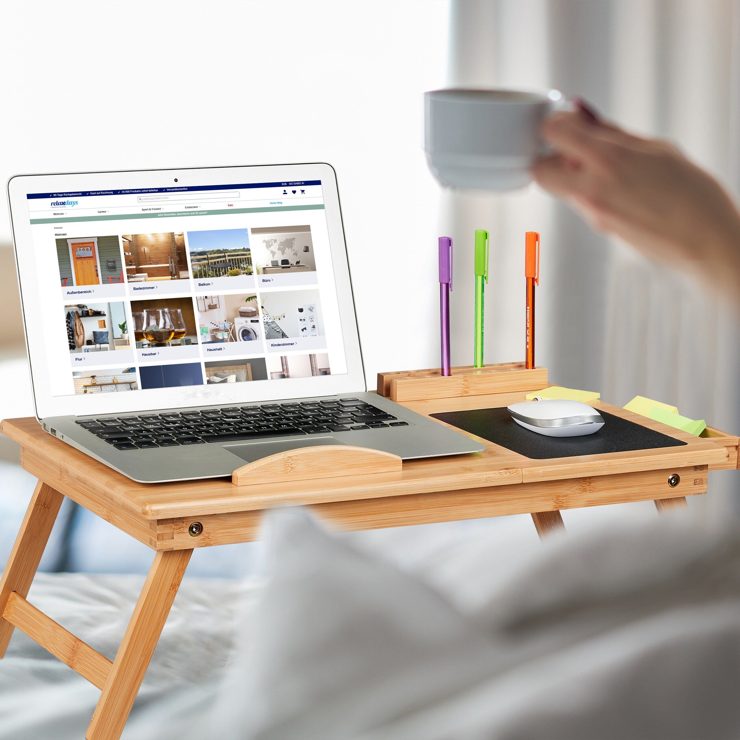 relaxdays Laptoptisch Bambus Laptoptisch günstig online kaufen