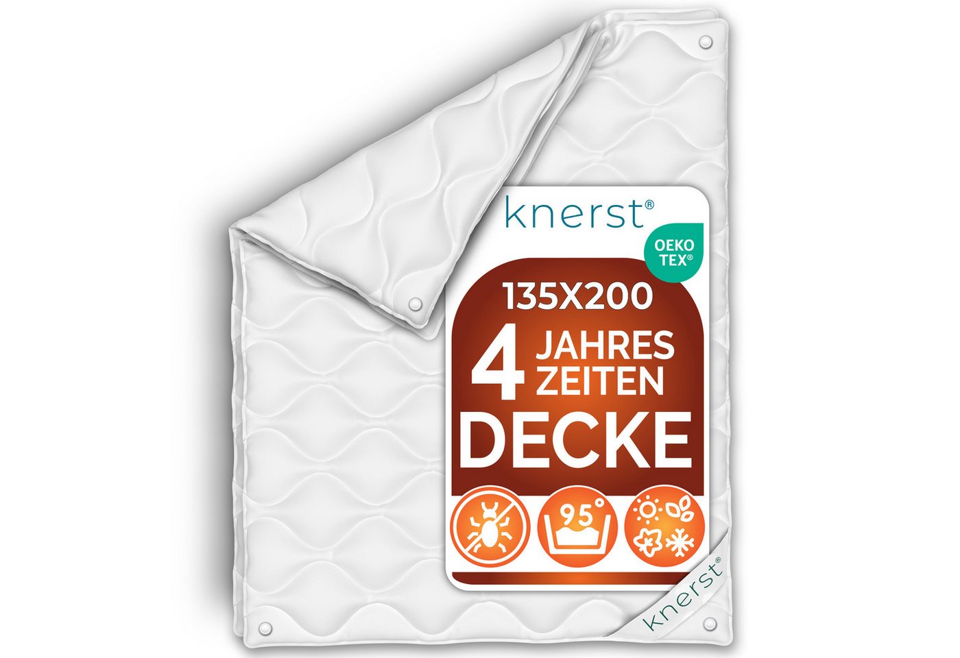 KNERST Microfaserbettdecke Allergiker Bettdecke Atmungsaktiv Klimafaser Steppdecke, Füllung: Klimafaser-Polyesterfüllung, Bezug: Polyester, Ganzjahresdecke 135x200 cm, Klimafaserfüllung, allergikerfreundlich