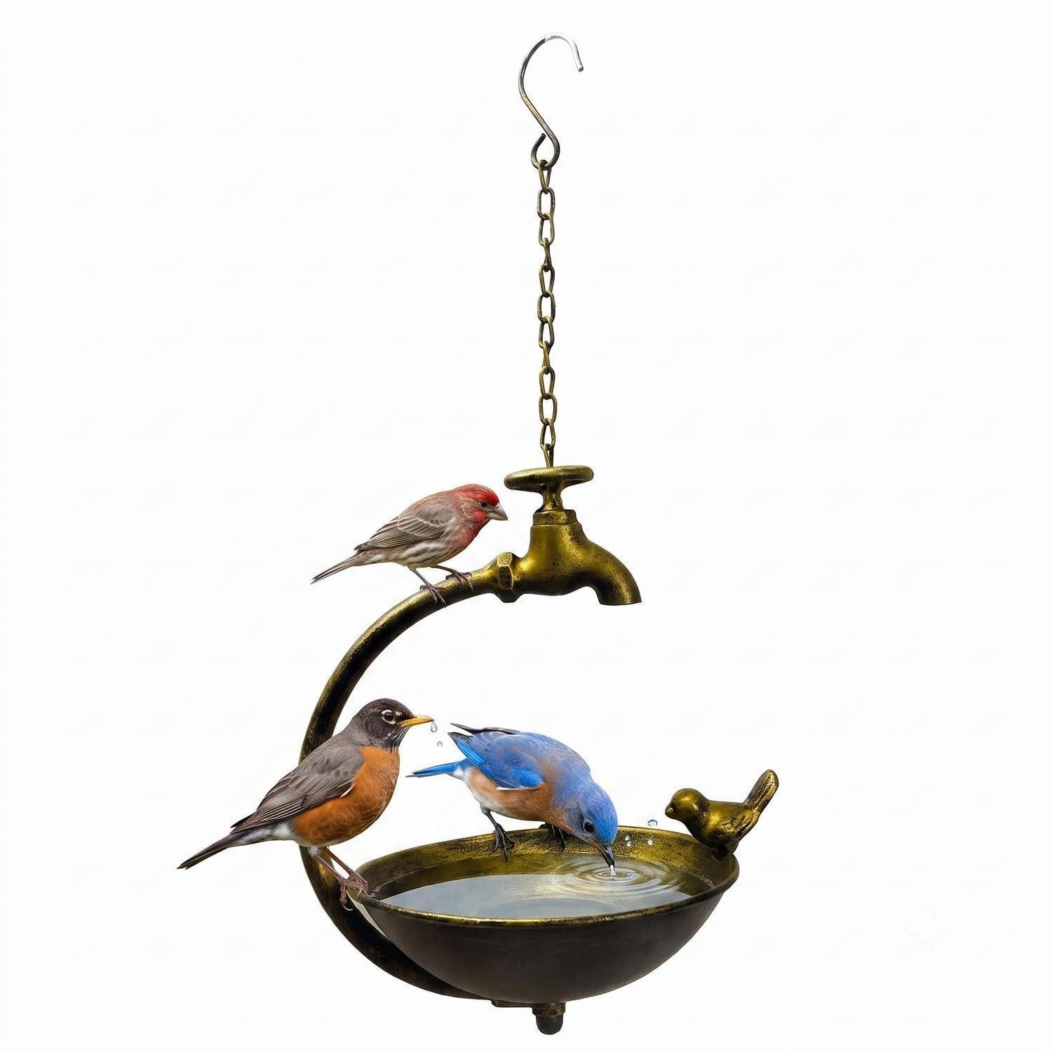 LuxusKollektion Vogeltränke Vogeltränke Hängend Metall Bronze Vintage
