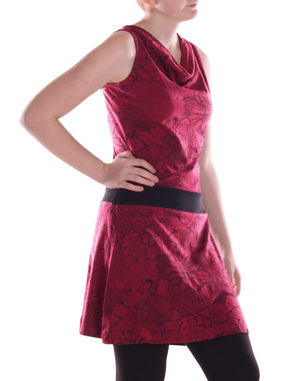 Vishes Sommerkleid Damen A-Linie Baumwolle Blumen-Muster günstig online kaufen