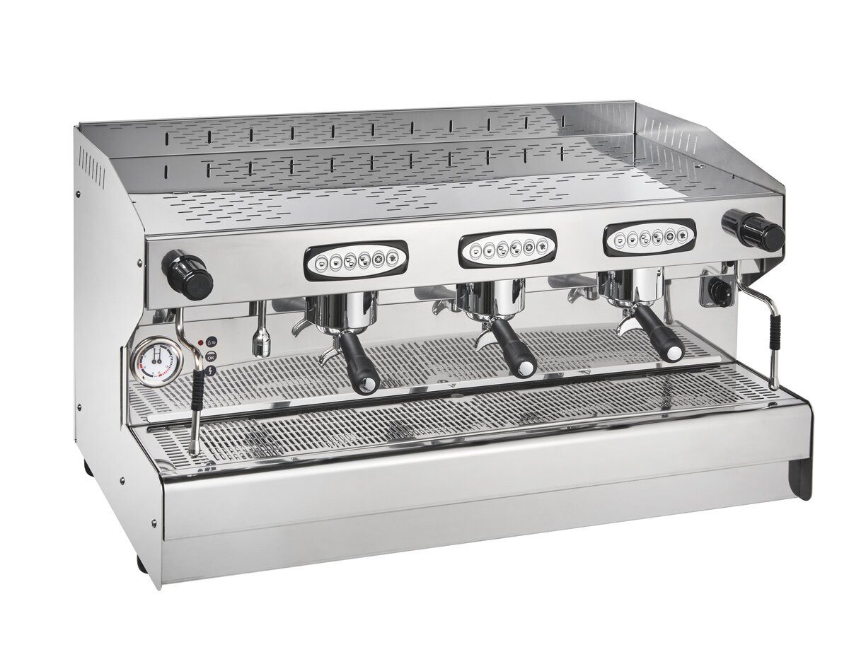 GastroHero Siebträgermaschine Espressomaschine MILANO 3 GR Automatik Siebträgermaschine