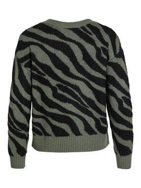 Vila Strickpullover Kuscheliger Strickpullover Jacquard Zebra Animal Muster VIRIL FEAMI 4612 in Grün