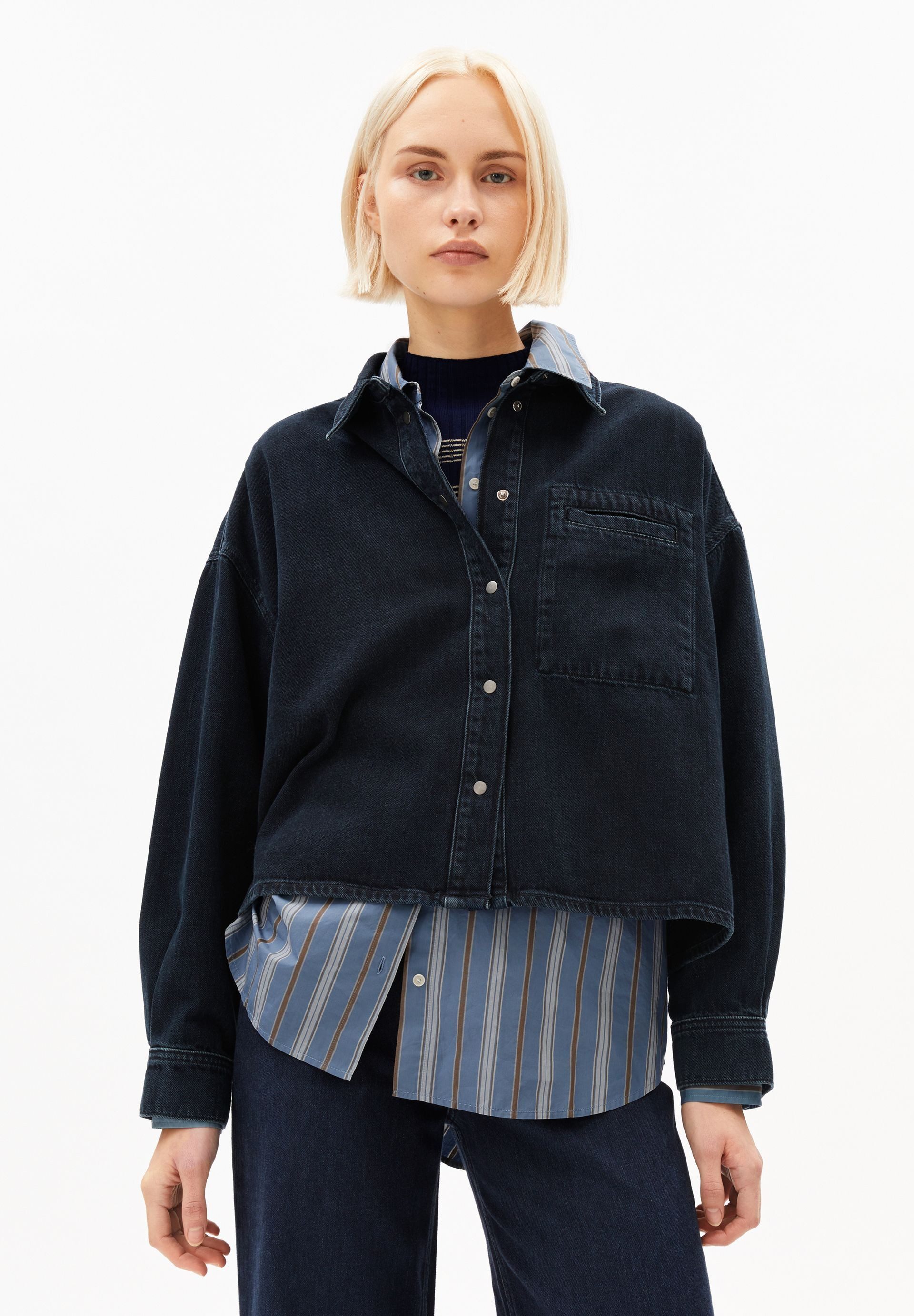 Armedangels Langarmbluse NALAANI Denimbluse aus Bio-Baumwoll Mix Relaxed Fit