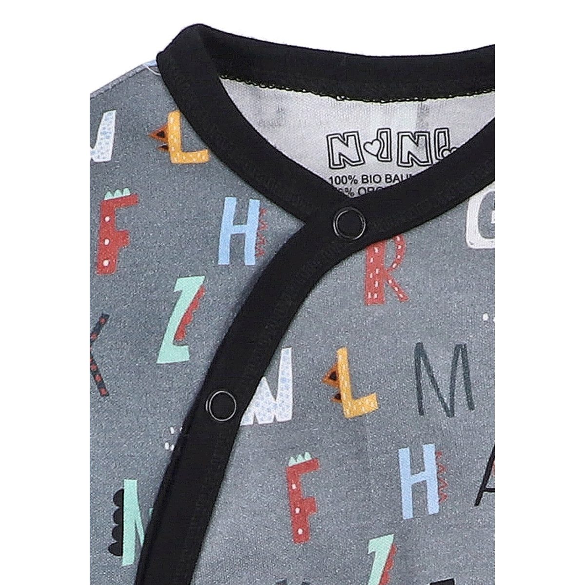 NINI Langarmwickelbody Buchstaben Unisex Kinder (1-tlg) Langarm Einteiler, Body, Longsleeve-Body, Bodysuit, Stretchbody