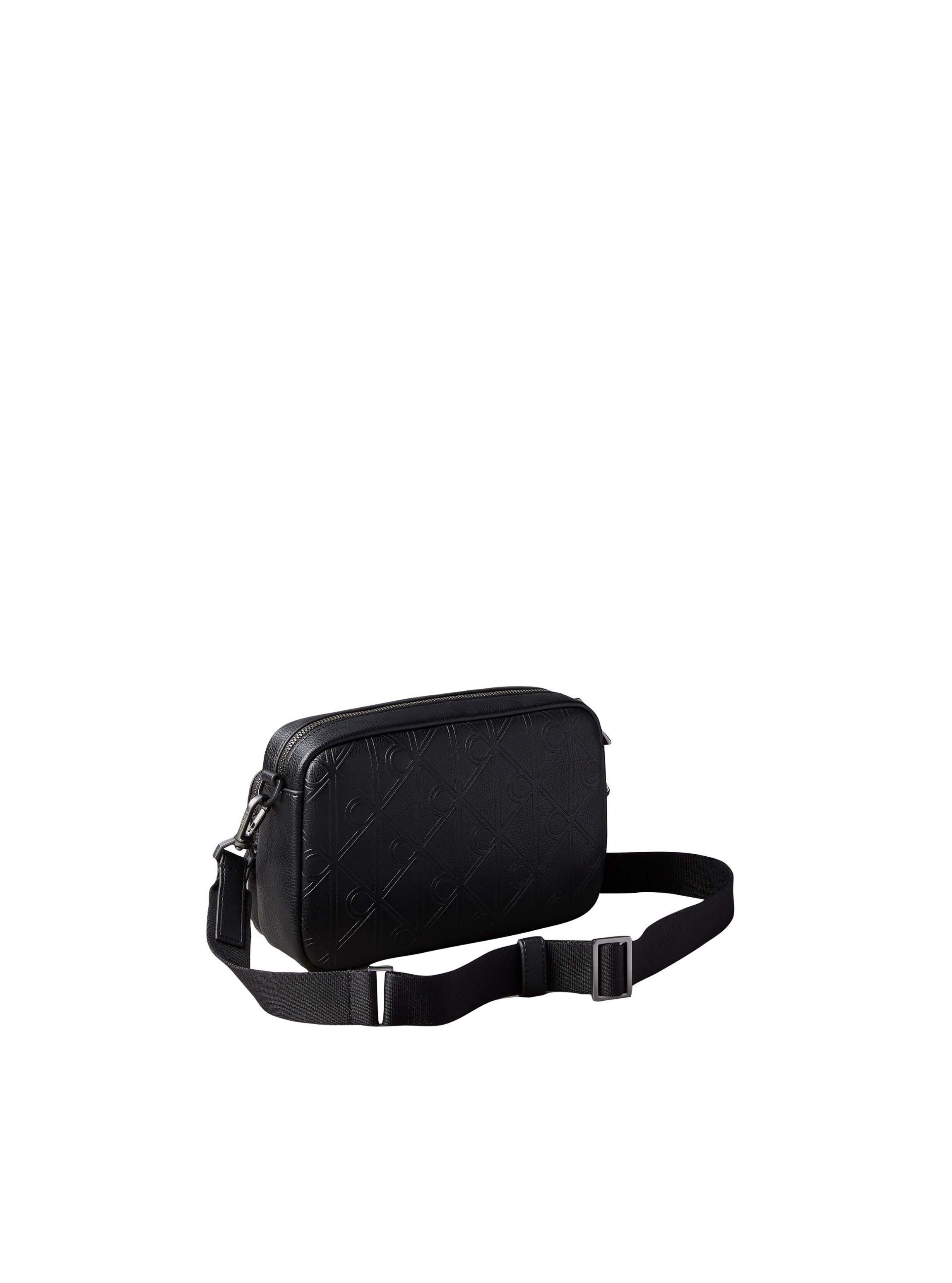Calvin Klein Umhängetasche EMBLEM AOP DEBOSS CAMERA BAG, Crossbody Bag, Schultertasche mit CK-Logoprägung und Fronttasche