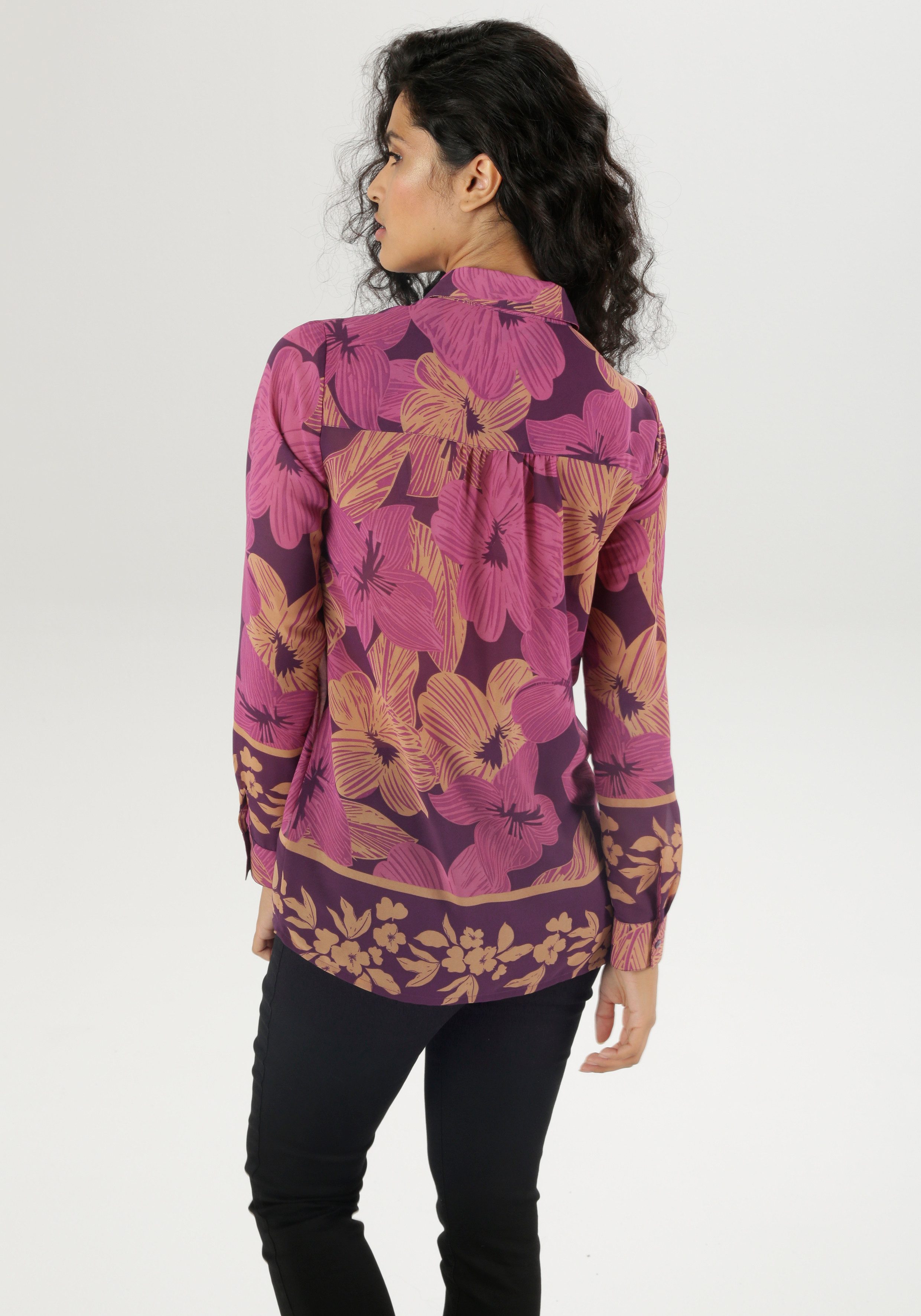 Aniston SELECTED Hemdbluse mit aufgedruckten Bordüren, transparent günstig online kaufen