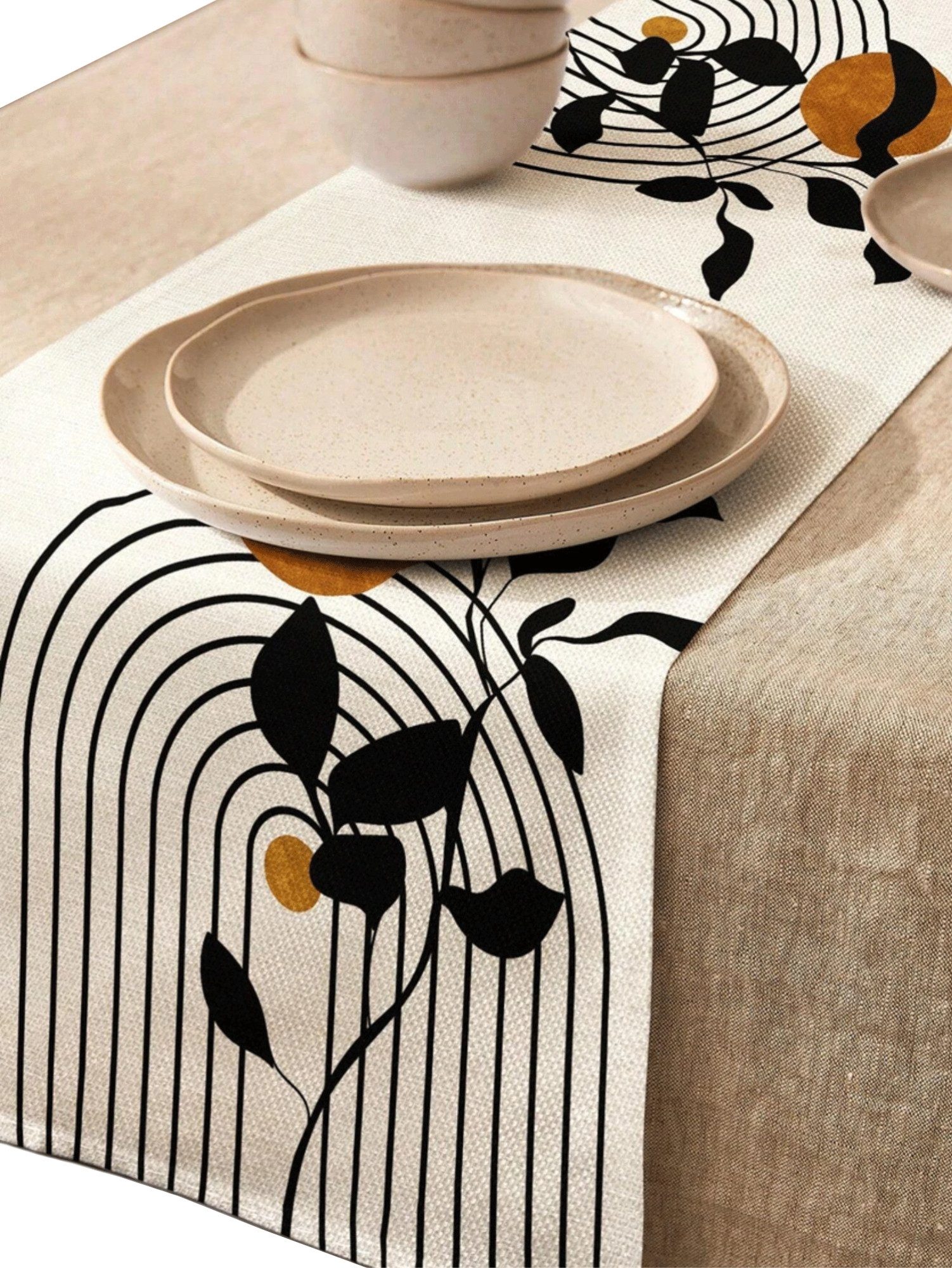 LIVINA HOME Tischläufer Premium Tischdecke abwaschbar, Tischband, moderne L günstig online kaufen