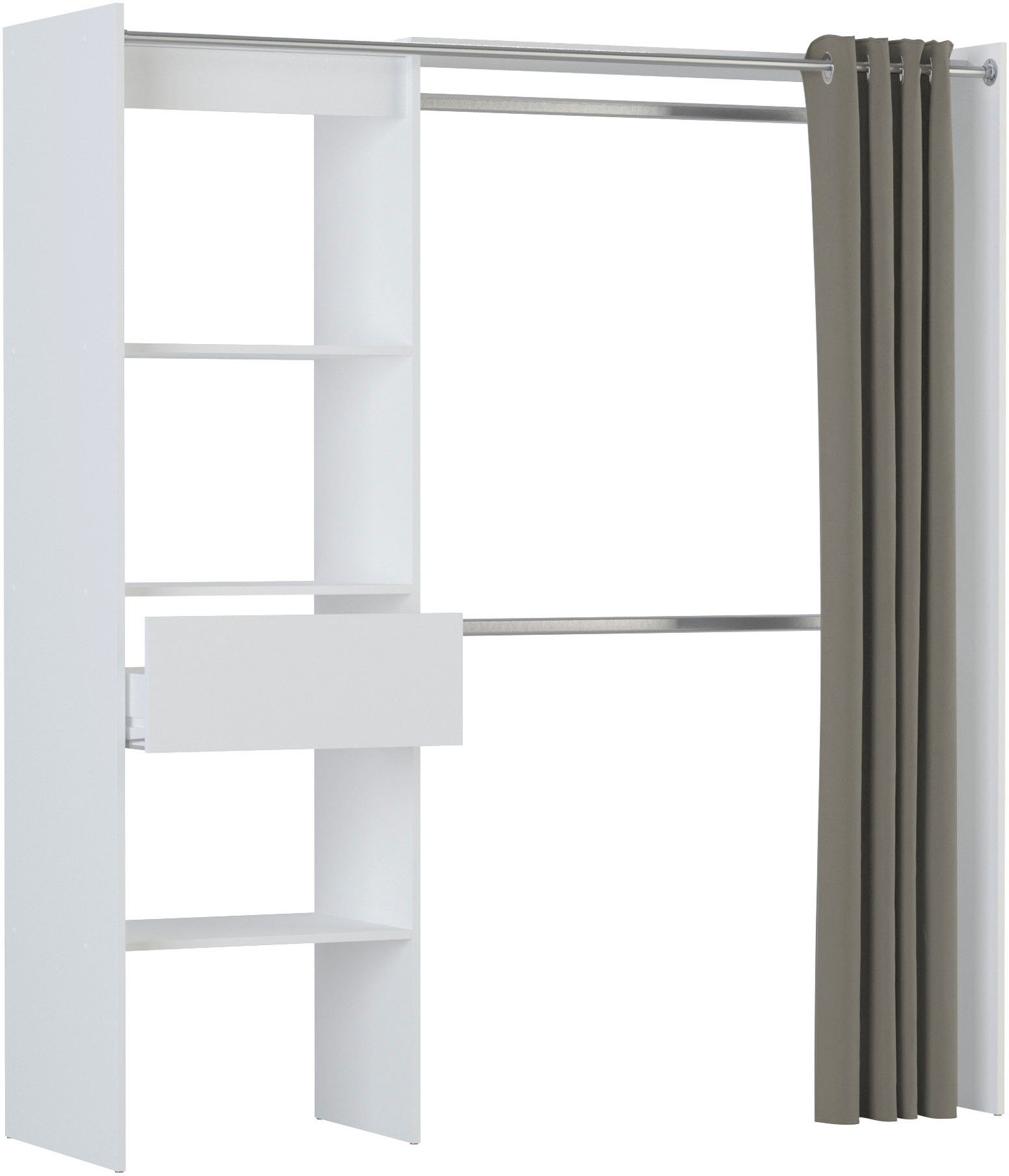 Demeyere GROUP Vorhang-Schrank Chicago variabel in der Breite ca. 114 - 167cm, viel Stauraum und Ablagefläche – Bild 4 von 5