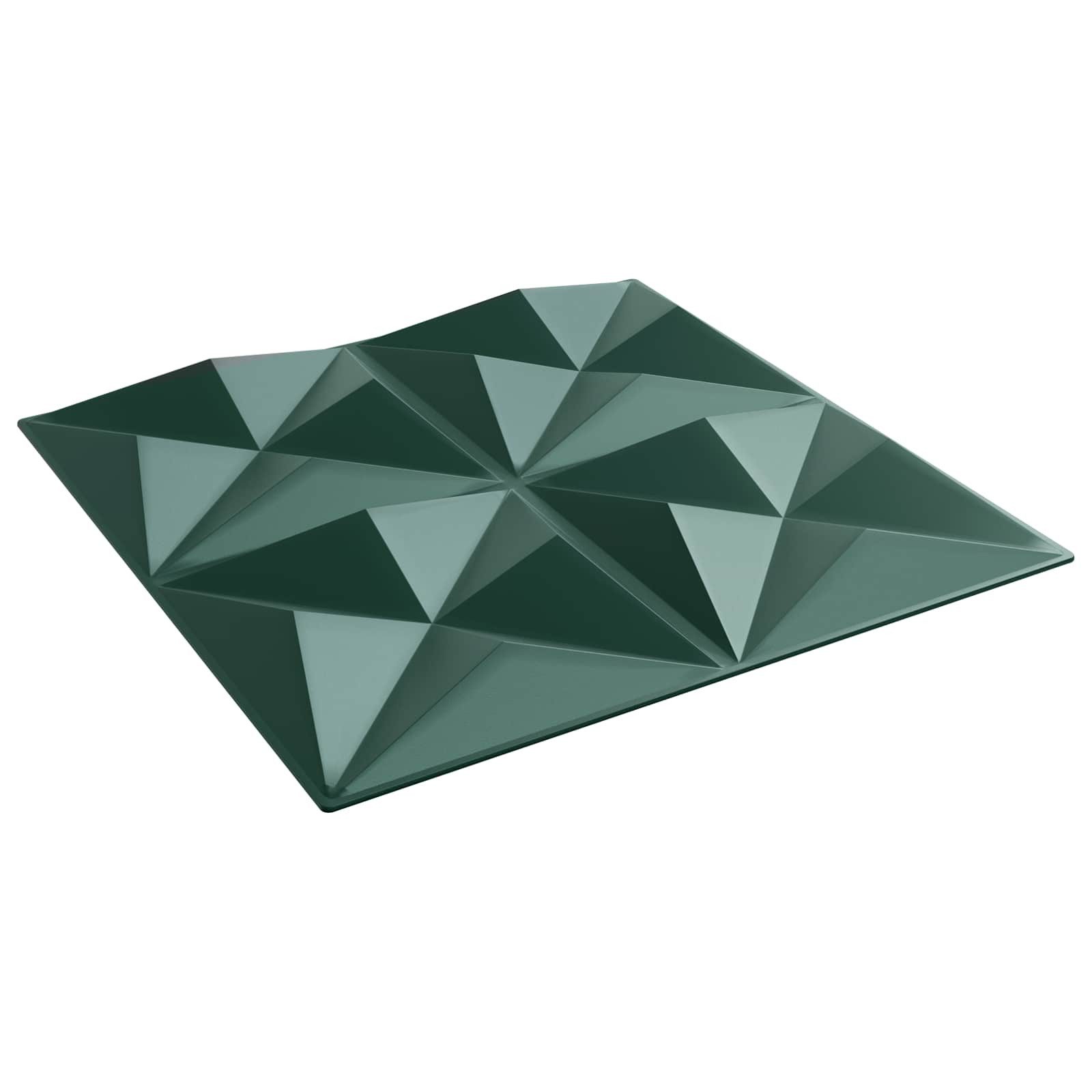 furnicato Wandpaneel Wandpaneele 24 Stück 50 x 50 cm Origami Grün, Zuschneidbare 3D-Wandverkleidung für Wohnzimmer und Schlafzimmer