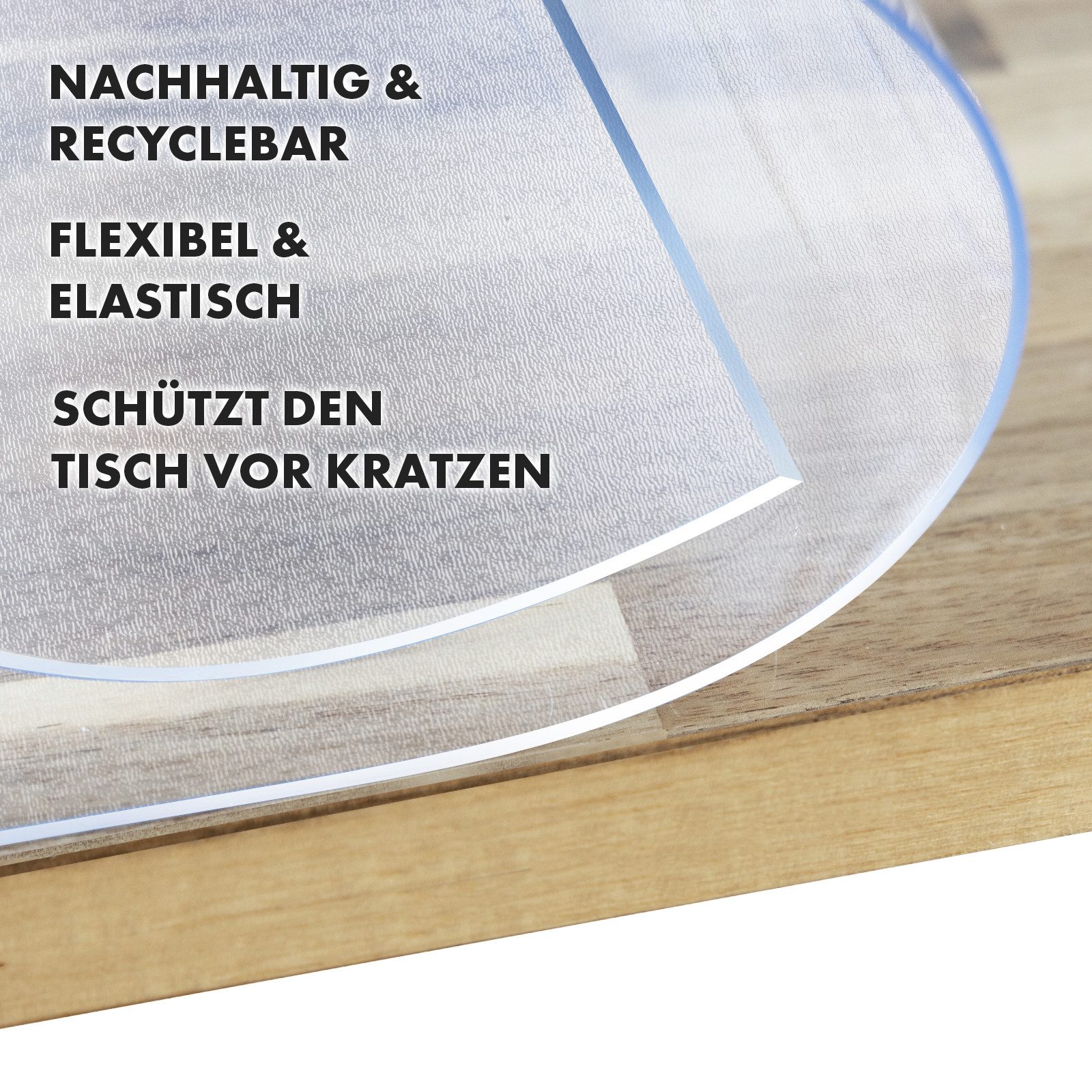 Karat Tischdecke Mattierte transparente Tischfolie mit abgeschrägter Kante Imperial, Individueller Zuschnitt – Bild 5 von 5