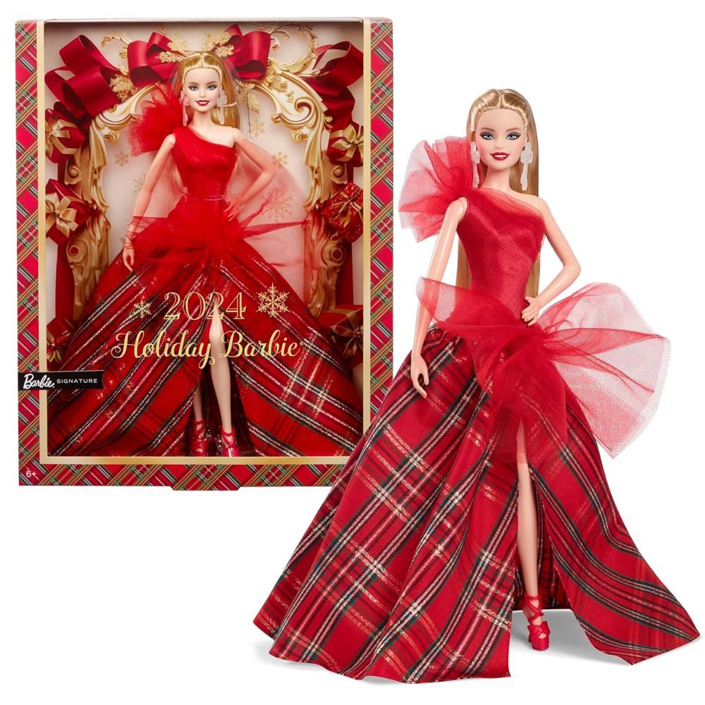 Barbie Anziehpuppe Holiday Barbie 2024 HRM61 Mattel Signature Puppe Sammelpuppe