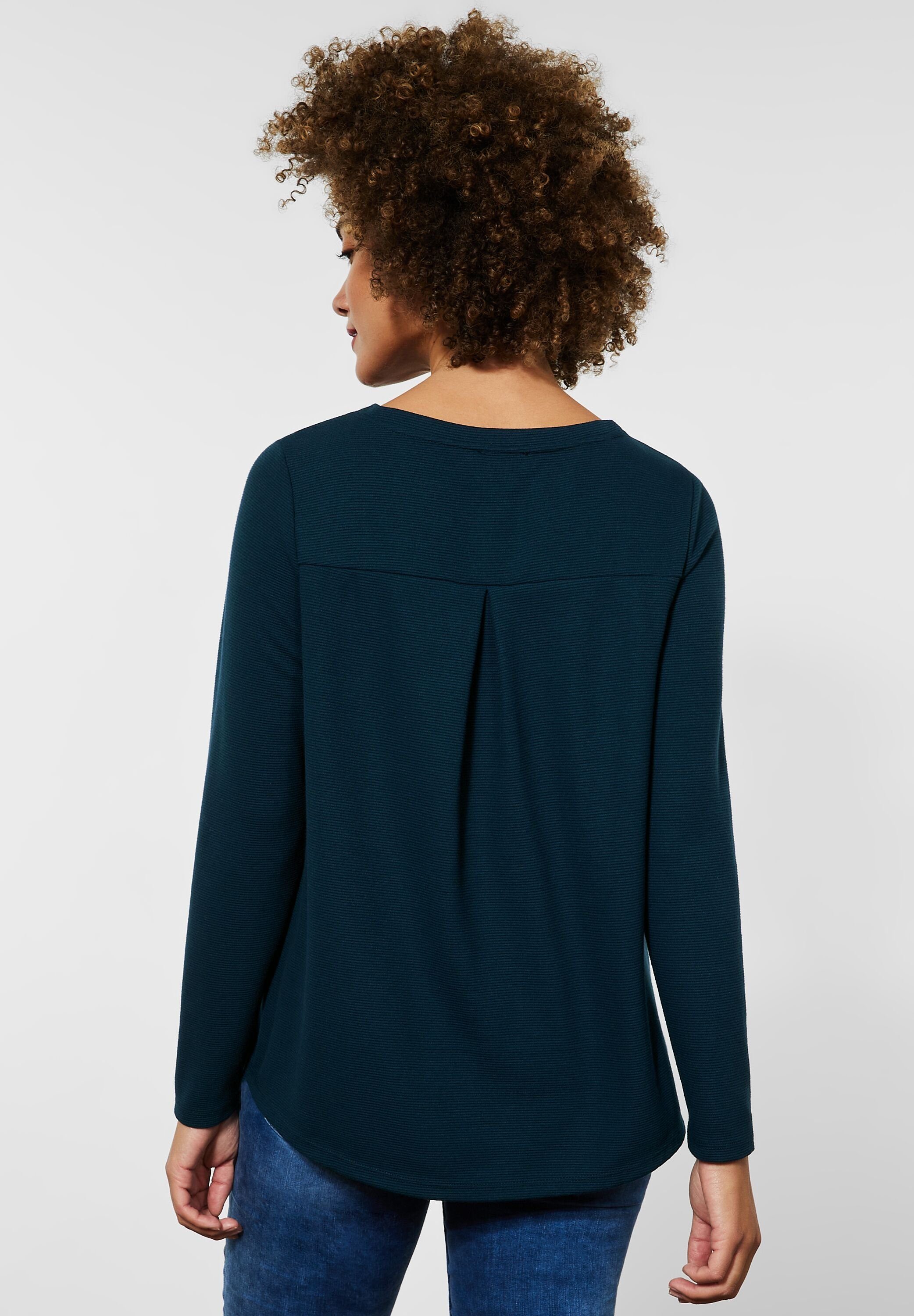 STREET deep teal Langarmshirt ONE man-Struktur mit blue