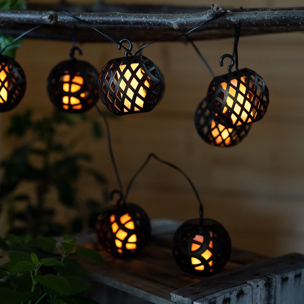 Globo Gartenleuchte, LED-Leuchtmittel fest verbaut, Warmweiß, Solarlichterkette Außenlampe Gartenleuchte 8x LED Kugel Balkonlampe