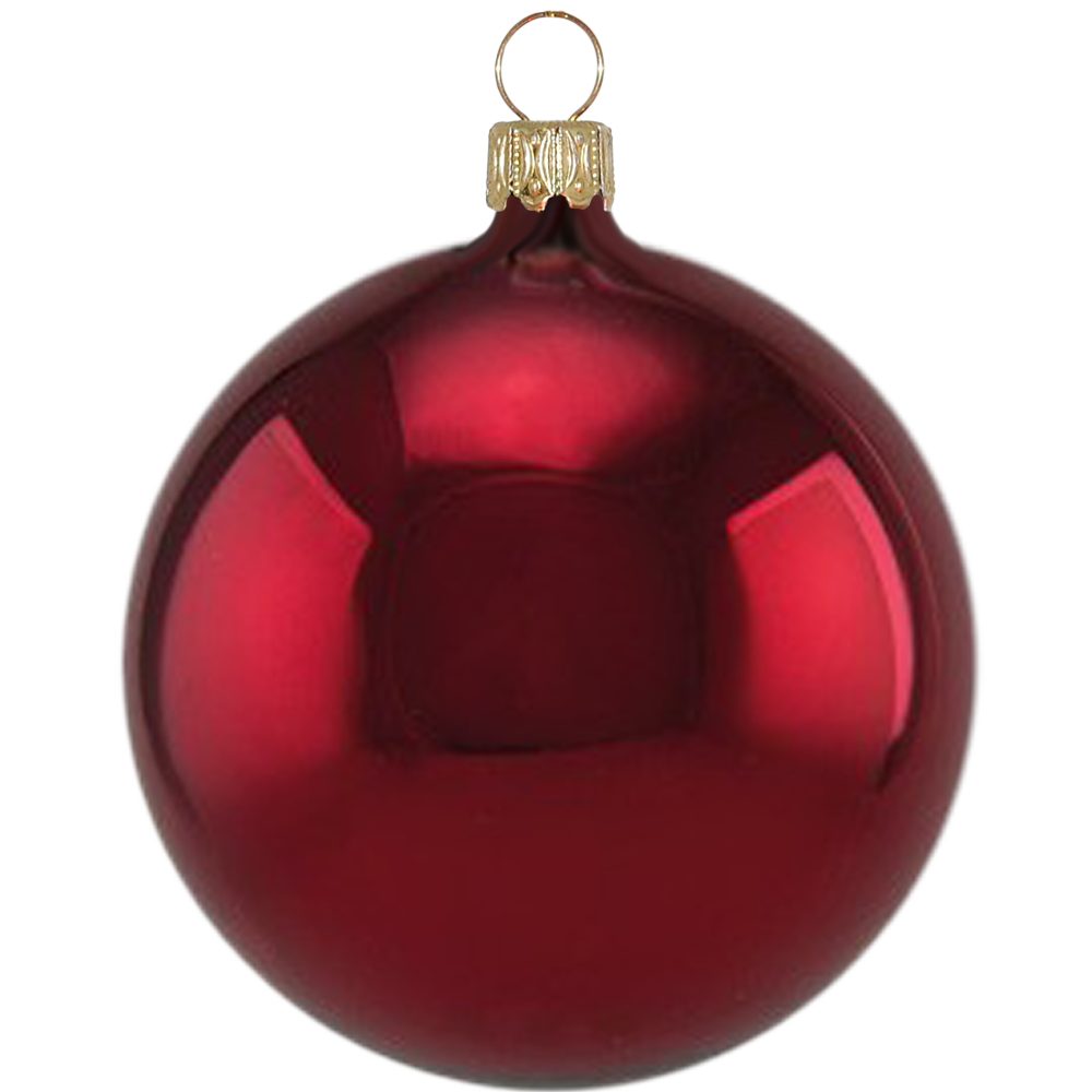 St), Christbaumkugel Glasdesign (1 Set Weihnachtsbaumkugel glänzend stierblut Thüringer mundgeblasen