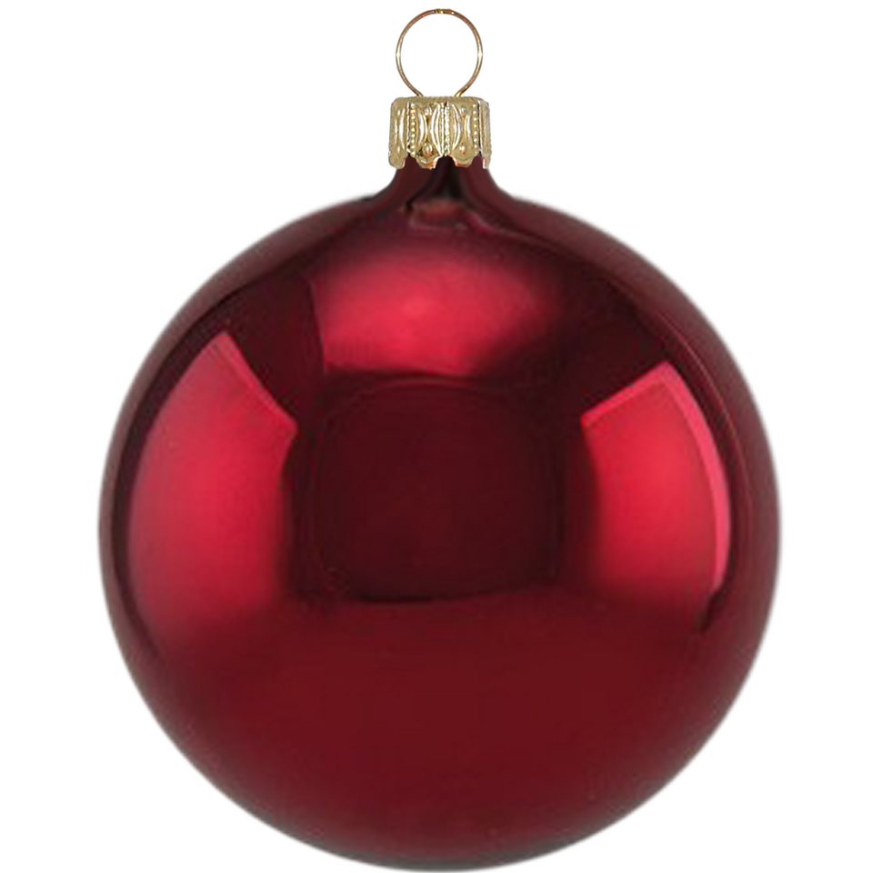 Thüringer Glasdesign Weihnachtsbaumkugel Christbaumkugel Set stierblut  glänzend (1 St), mundgeblasen