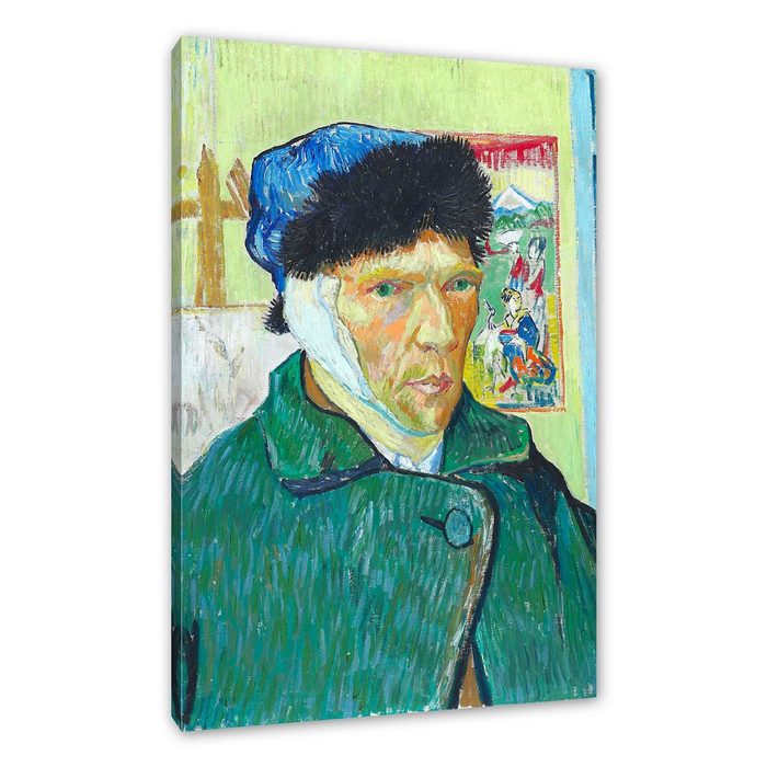 Pixxprint Leinwandbild Vincent Van Gogh - Selbstportrait mit bandagiertem Ohr Wanddekoration (1 St) Leinwandbild fertig bespannt inkl. Zackenaufhänger