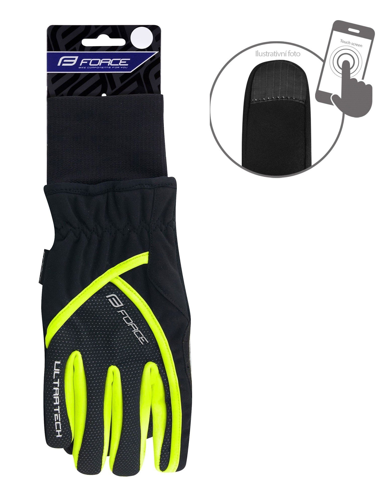 FORCE Fahrradhandschuhe FORCE Winter Handschuhe ULTRA TECH fluor 0 °C bis +5 °C *
