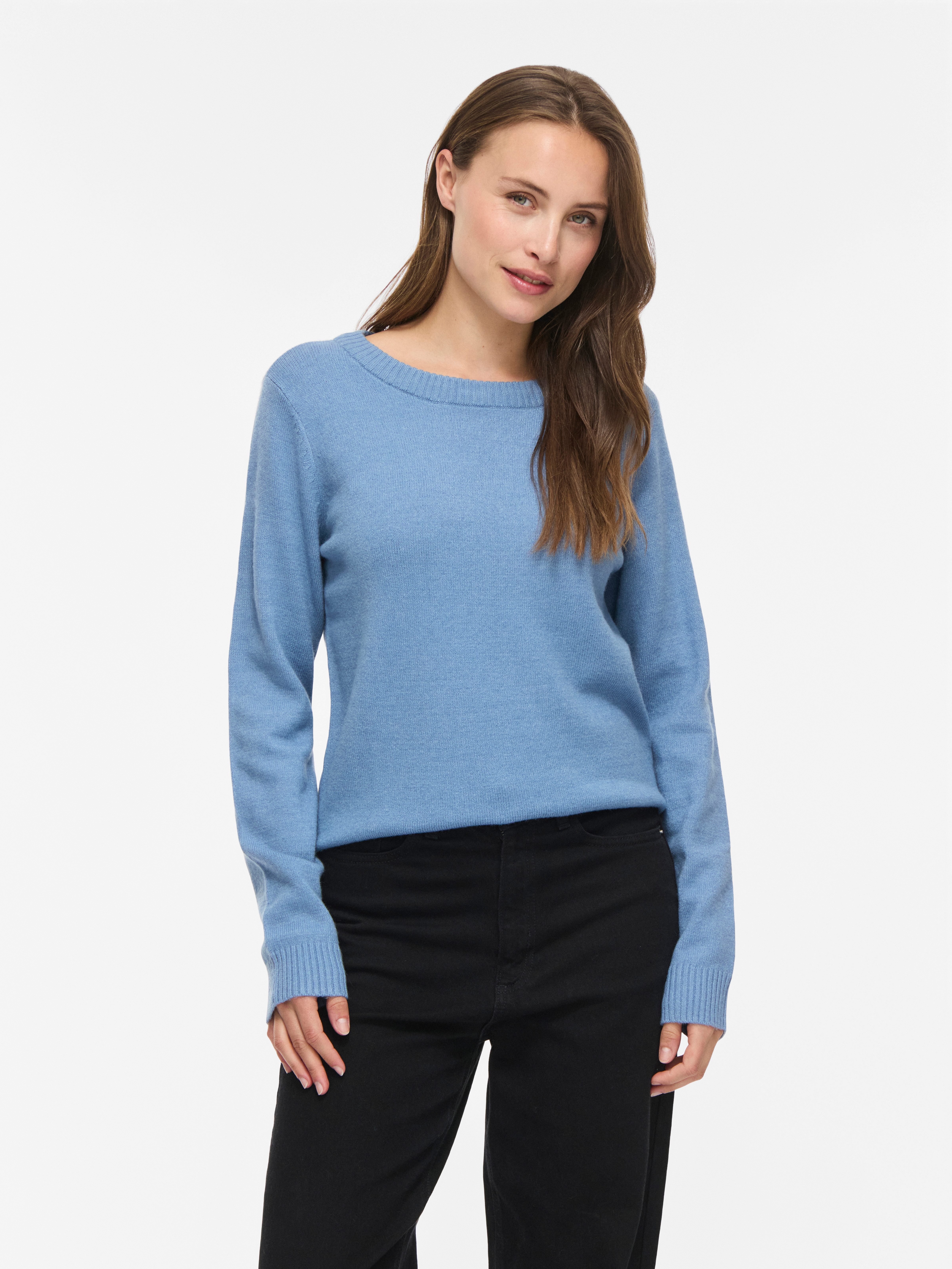 Vila Rundhalspullover VIRIL O-NECK L/S KNIT TOP - NOOS Viskosemischung, regular fit
