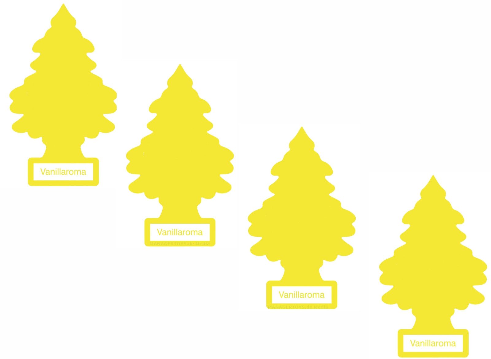 Wunder-Baum Raumduft Vanille 4er Duftbäumchen Wunderbaum Vanilla 4 Set Lufterfrischer