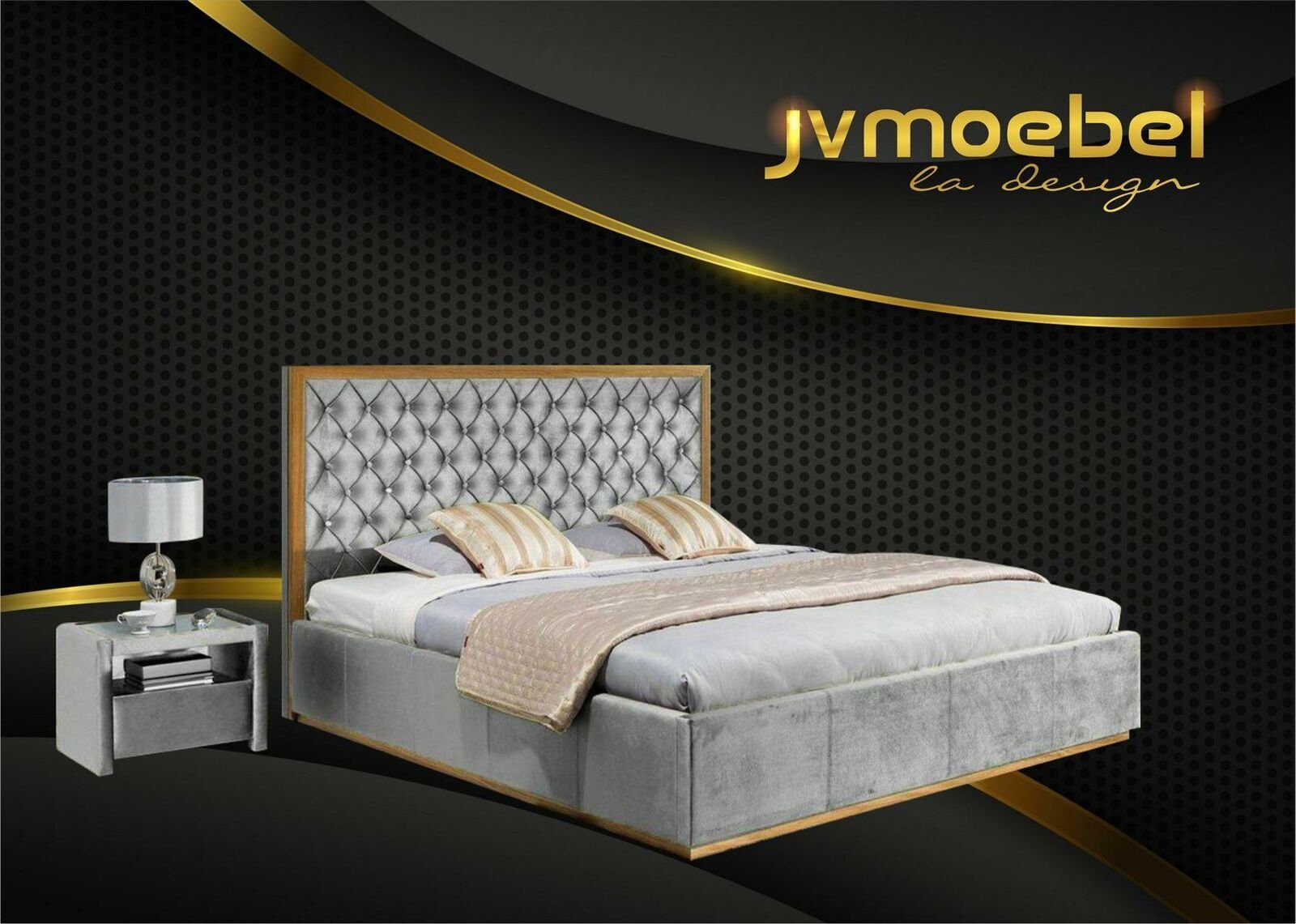 JVmoebel Bett, Bett Textil Schlafzimmer Design Möbel Modern Bettgestell  140x200