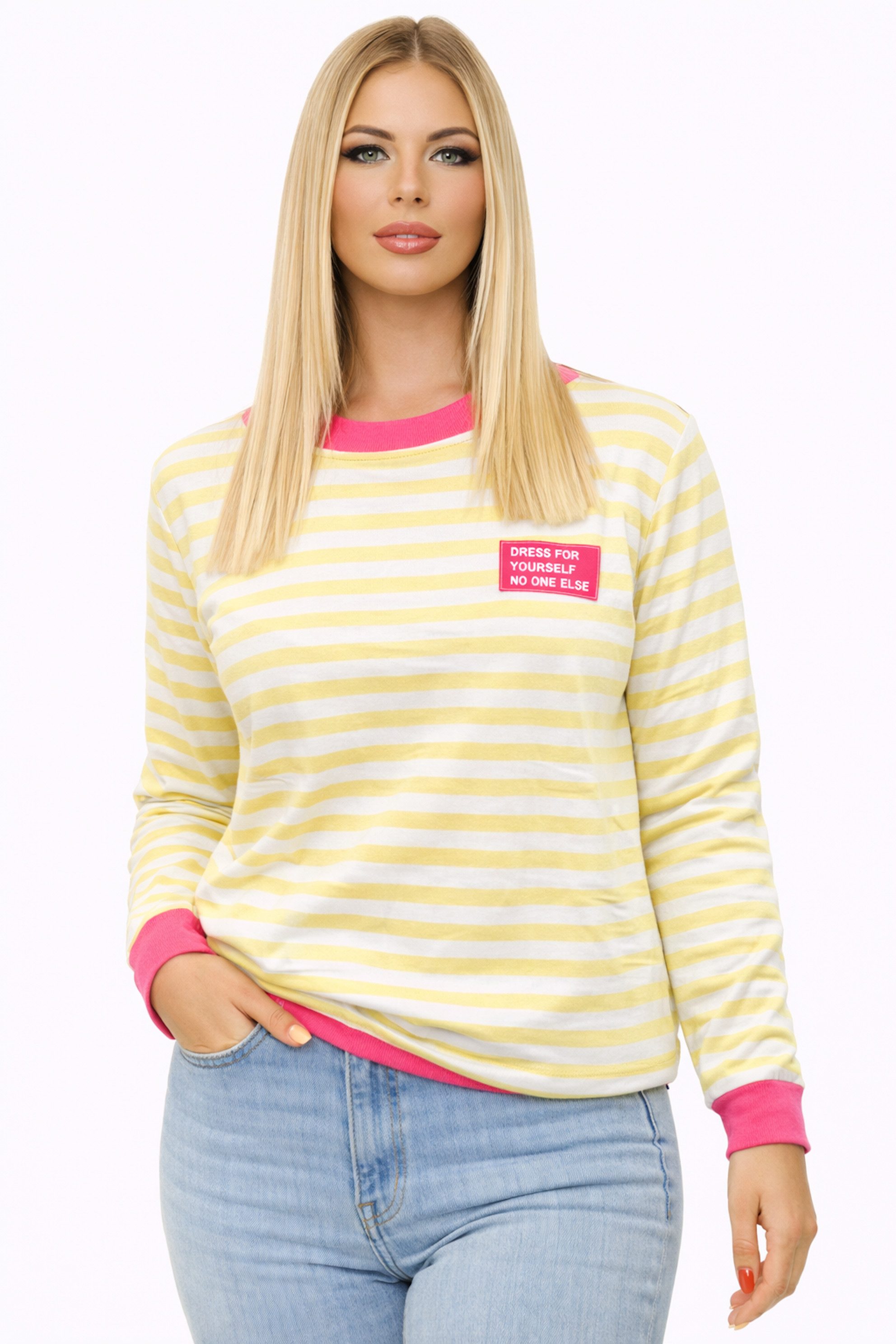 Worldclassca Longsleeve WORLDCLASSCA Longsleeve Shirt Streifen Langarm Sweatshirt Gestreift Neue Kollektion - Stilvolle und gemütliche Mode für Damen