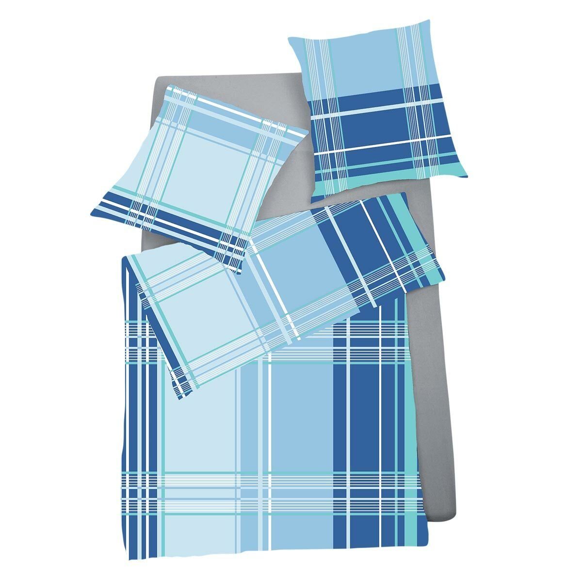 BETTWARENSHOP Bettwäsche Streifen blau-grün, Biber, 3 günstig online kaufen