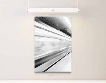Sinus Art Leinwandbild schneller Zug  U-Bahnstation - Leinwandbild