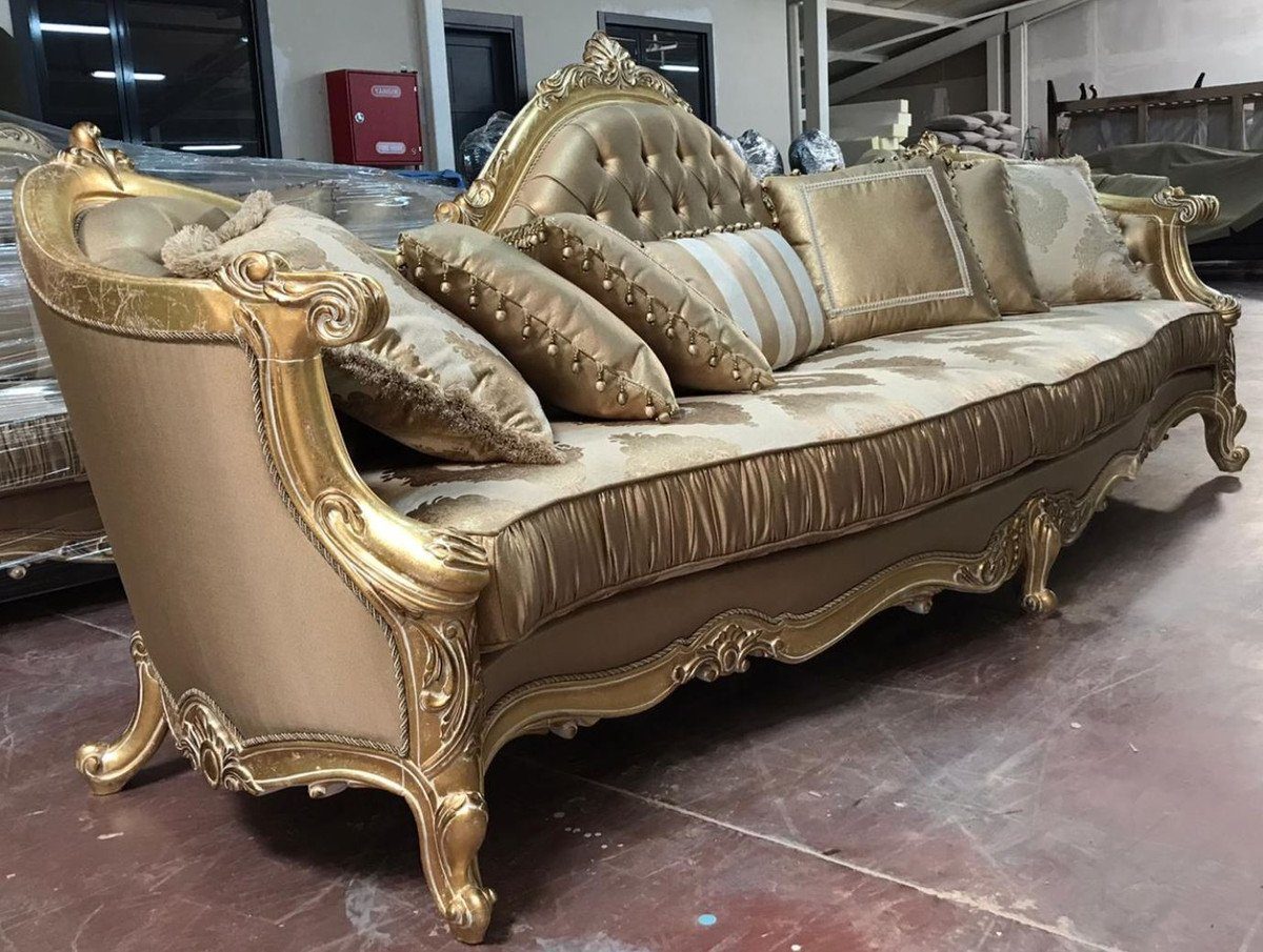 Luxus Muster 300 Prunkvolles Möbel Sofa 119 Gold Barock Sofa - x Barock - elegantem Padrino Sofa mit cm Casa 90 Wohnzimmer x H.