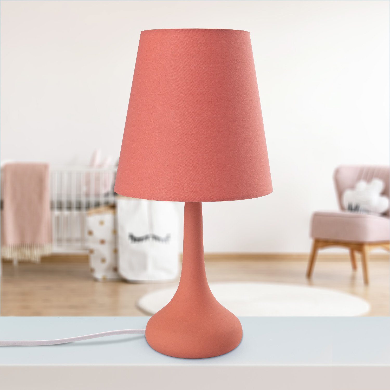 Paco Home Tischleuchte Modern Lampe, Wohnzimmer Für LED orange ohne E14 HELA, u. Tischleuchte Kinderzimmer Leuchtmittel