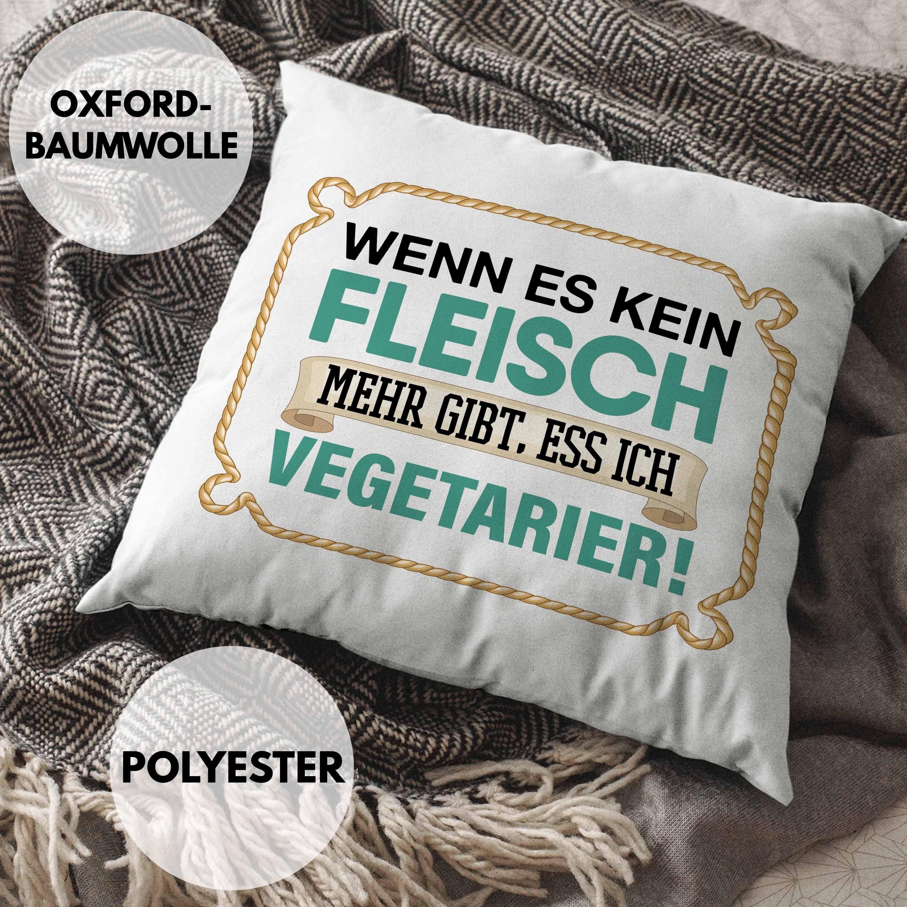 Geschenk Trendation Kein mit Dekokissen Trendation Anti Dekokissen Kissen Blau Es gibt Vegetarier Fleisch - 40x40 Mehr Wenn Füllung