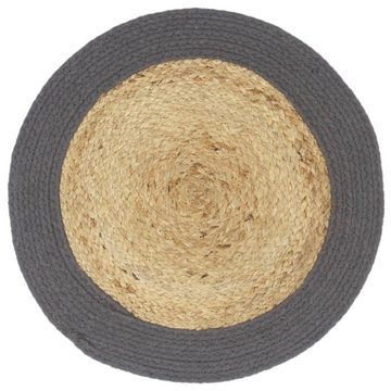 Platzset, Tischsets 4 Stk. Natur und Anthrazit 38 cm Jute und Baumwolle, vidaXL, (4-St)