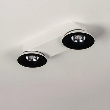 Licht-Trend LED Deckenstrahler Santa 2er LED Aufbauspot schwenkbar & dimmbar 2 x 810lm Weiß, Warmweiß