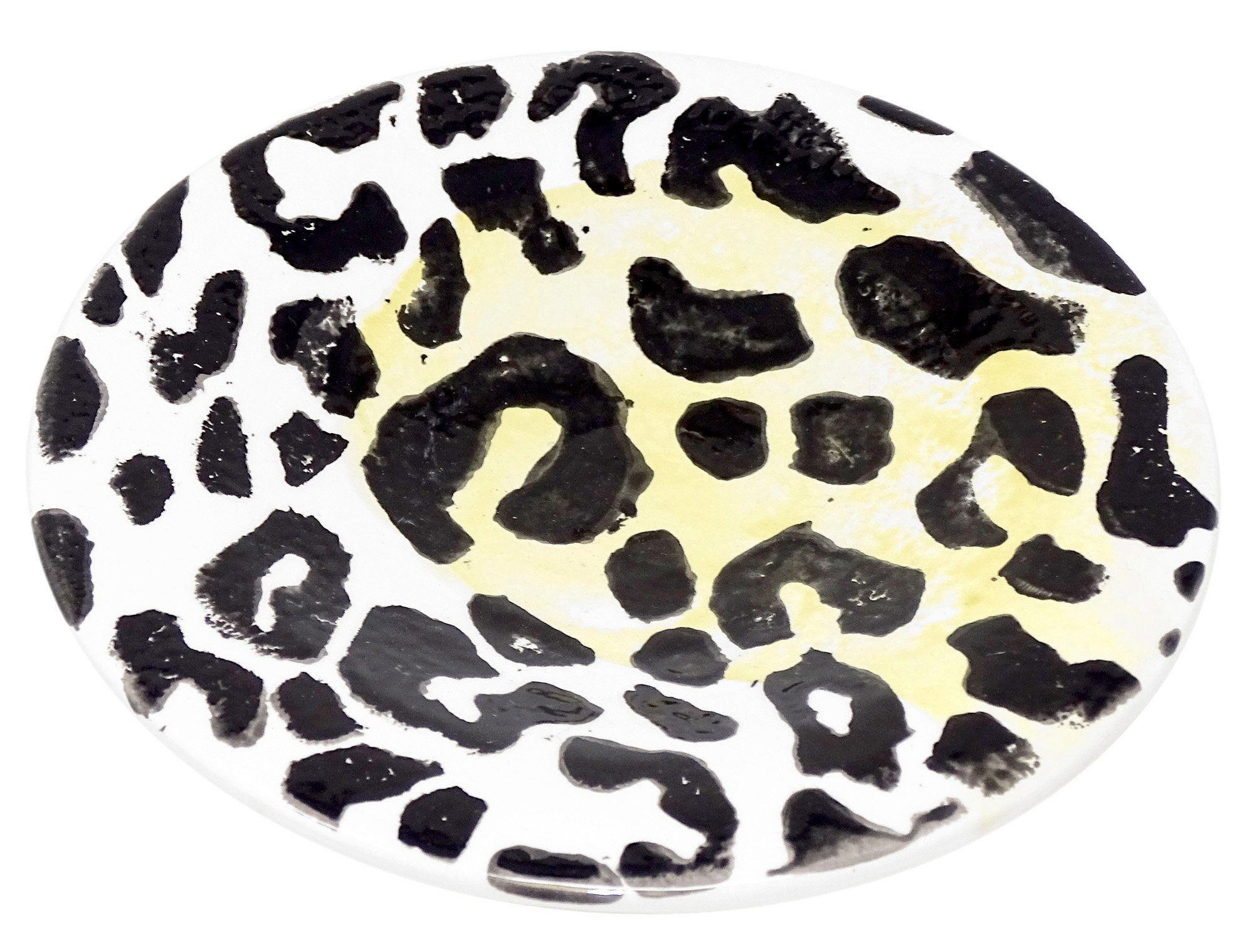 aus Keramik, Ø Lashuma Beilagenplatte 16 cm Brotteller rund Leopard, Italien, Servierteller