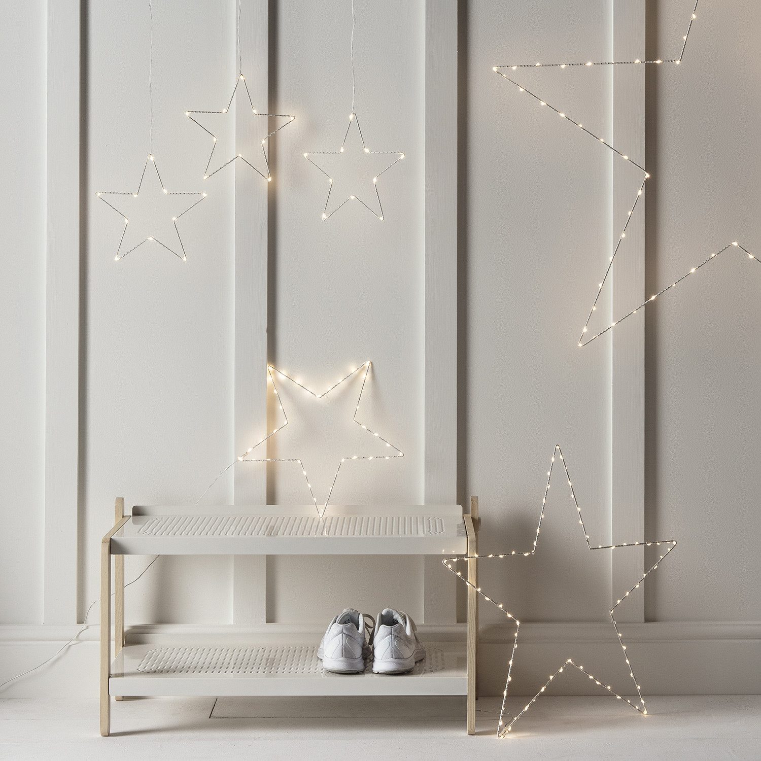 Lights4fun LED Stern Osby LED Stern Fensterdeko 3er Set, LED fest integriert