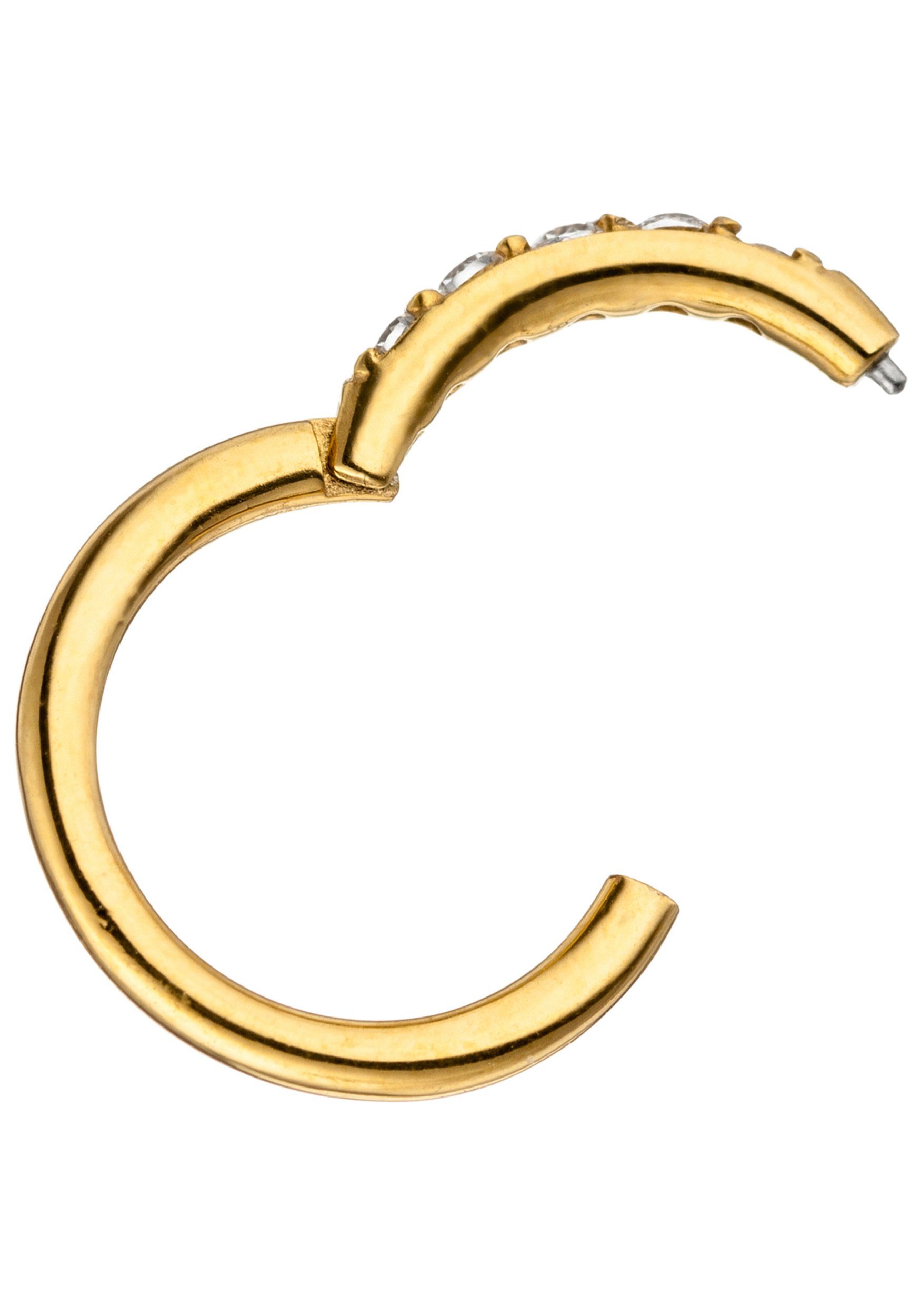 JOBO Nasenpiercing, Segmentring Edelstahl goldfarben