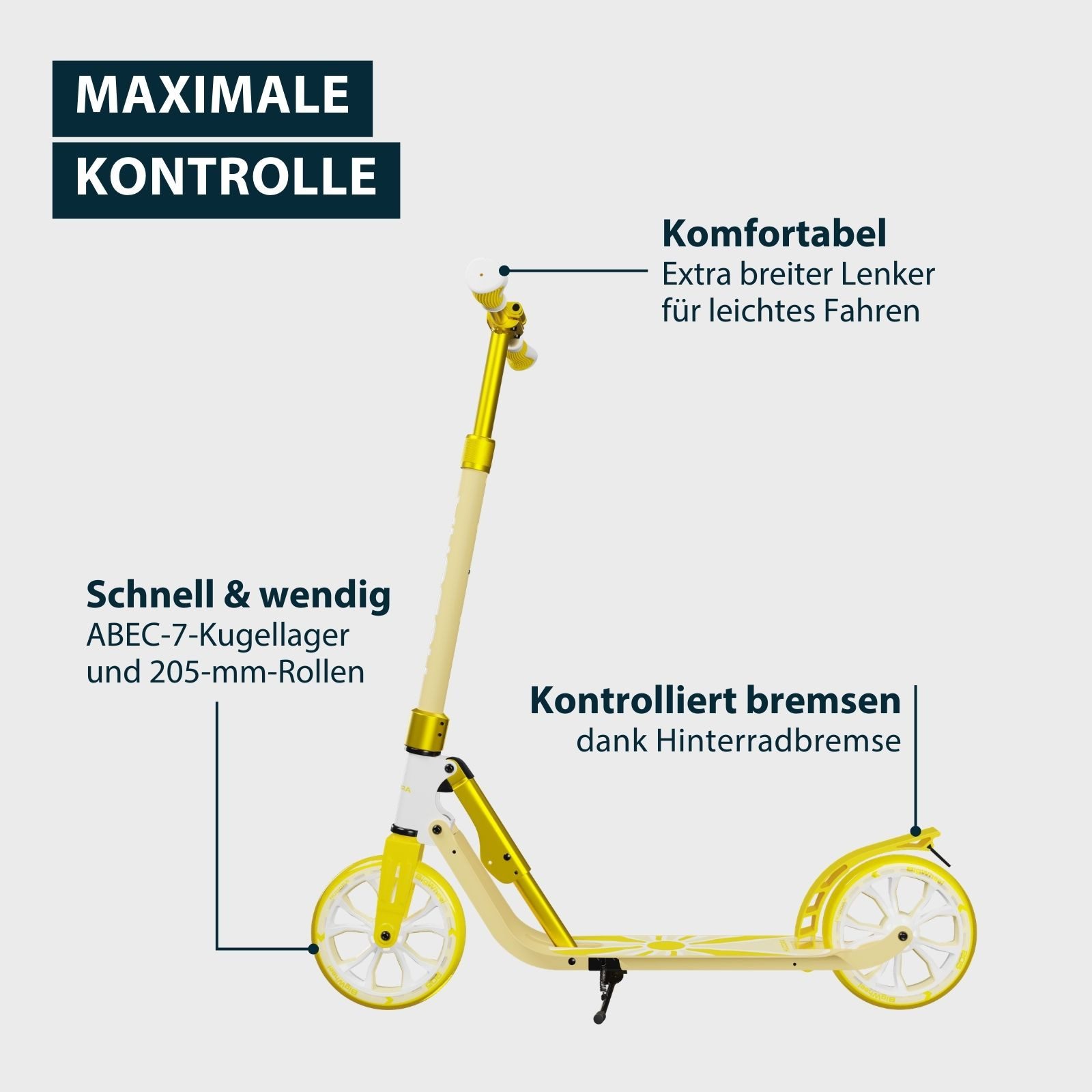 Hudora Scooter BigWheel® 205 Advanced Daydream Edition, einklappbarer, höhenverstellbarer Kick-Scooter – Bild 4 von 5